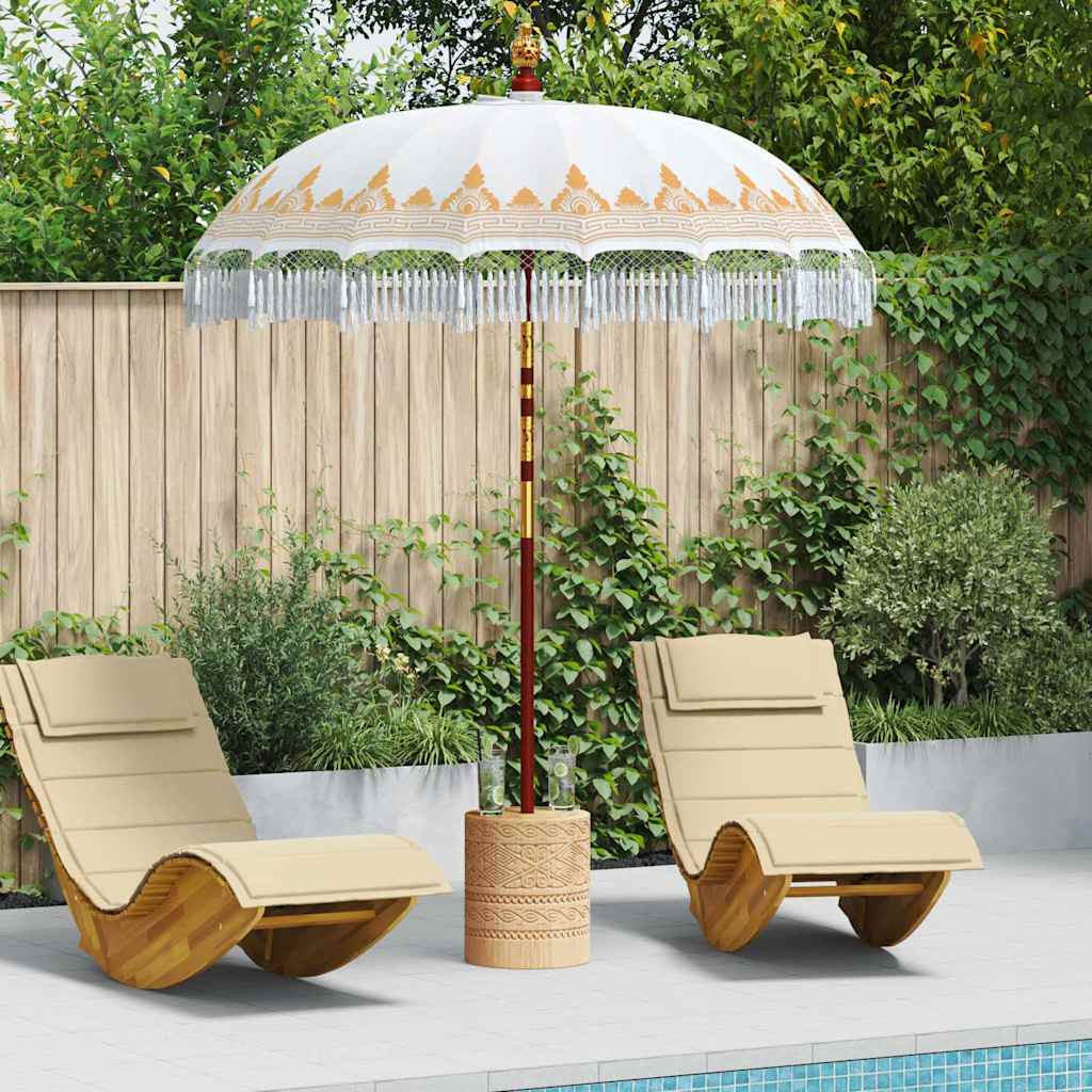 vidaXL Balinesischer Sonnenschirm Creme 190 x 190 x 260 cm