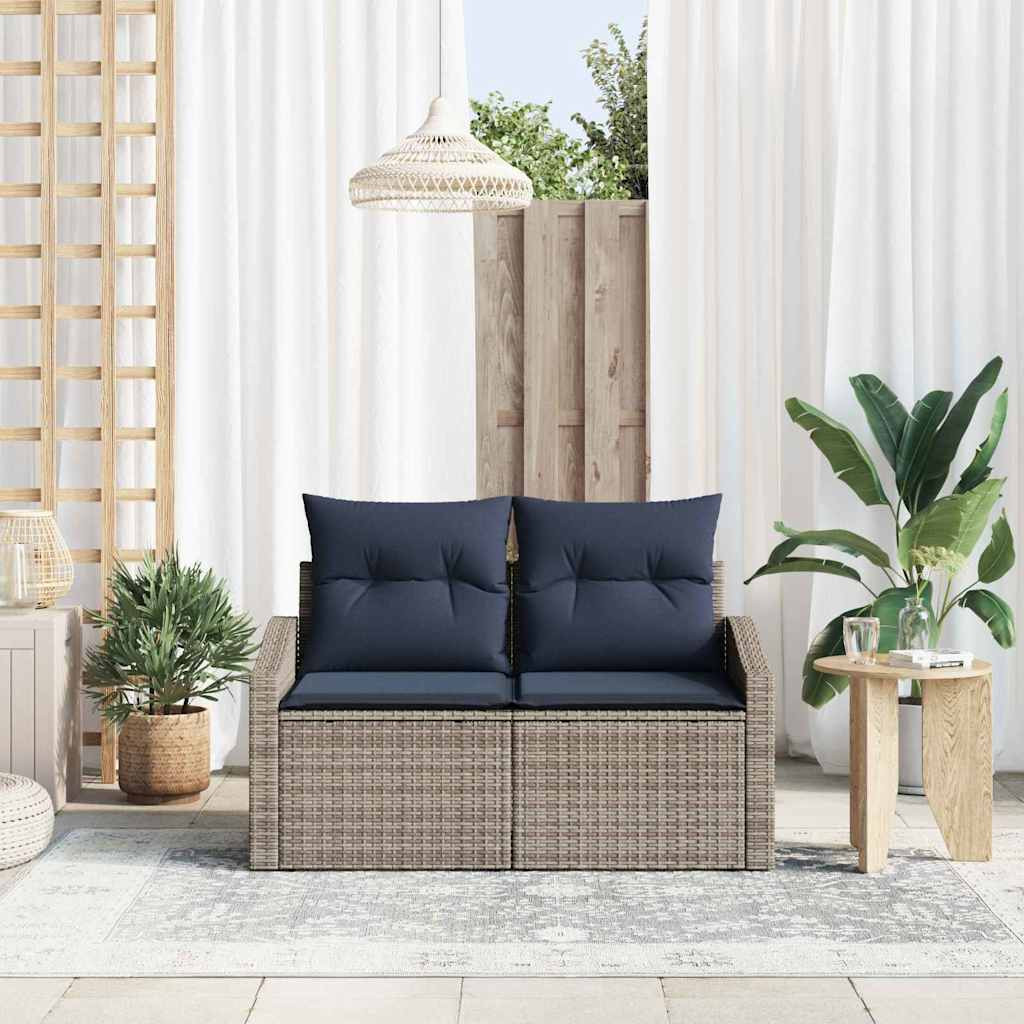 vidaXL Gartensofa Grau 123 x 62 x 69cm Poly-Rattan