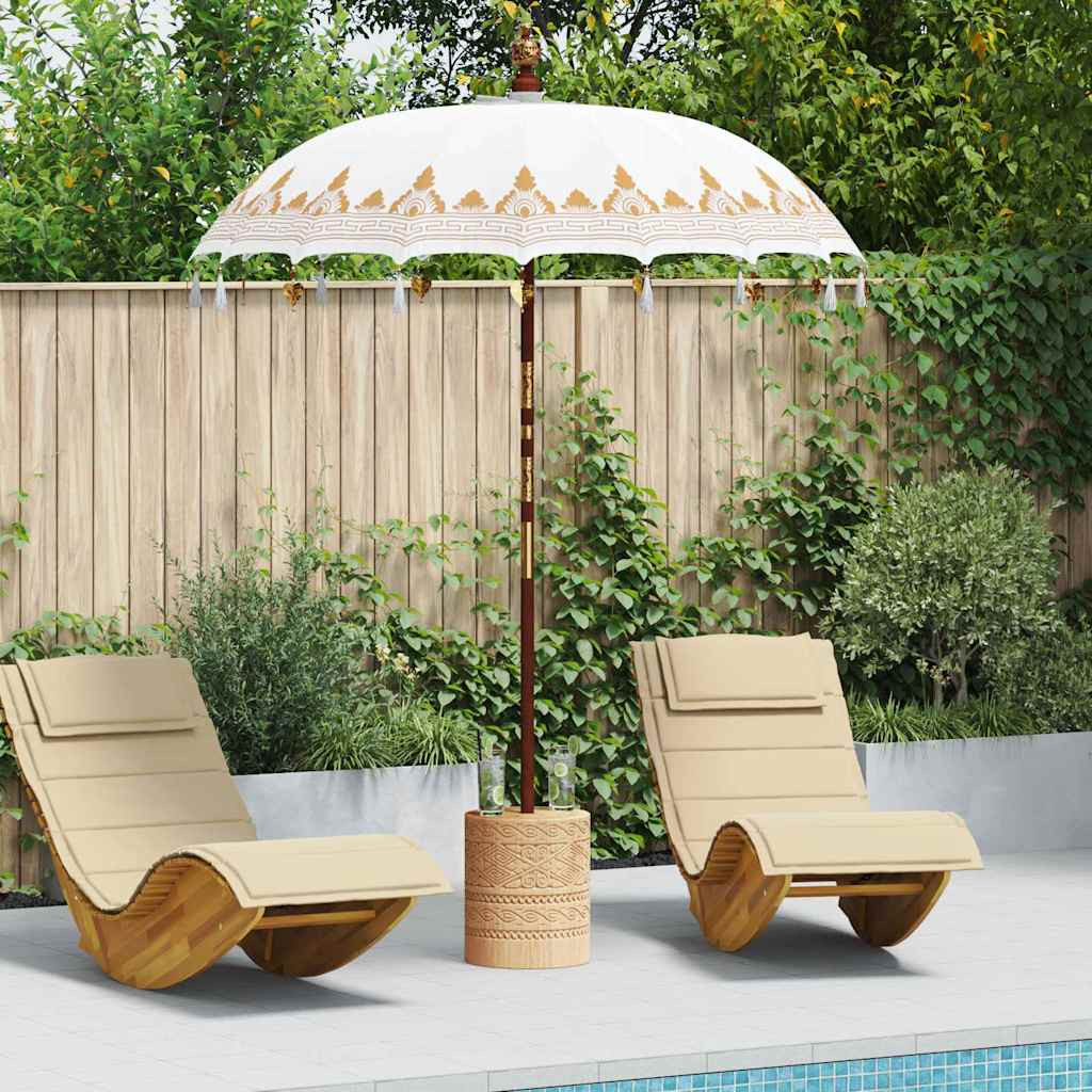 vidaXL Balinesischer Sonnenschirm Creme 185 x 185 x 260 cm