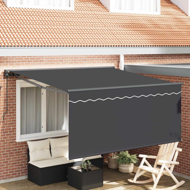 vidaXL Einziehbare Markise Anthrazit 300 x 250 cm