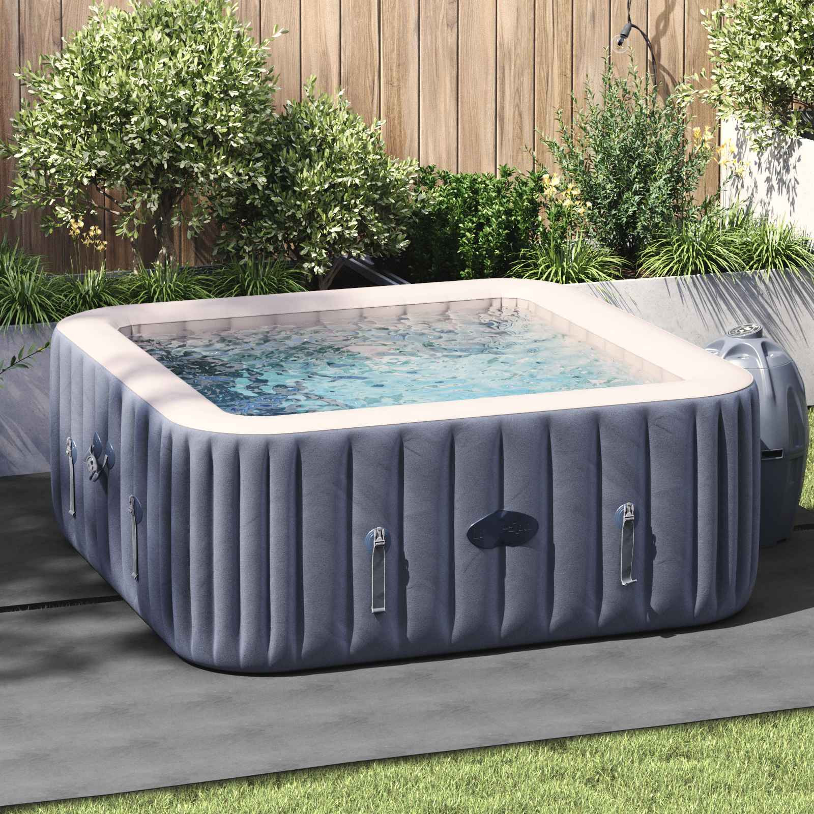 vidaXL Bodenfolie für Pools 1 274 x 274 x 0,1 cm Quadratisch Hellgrau