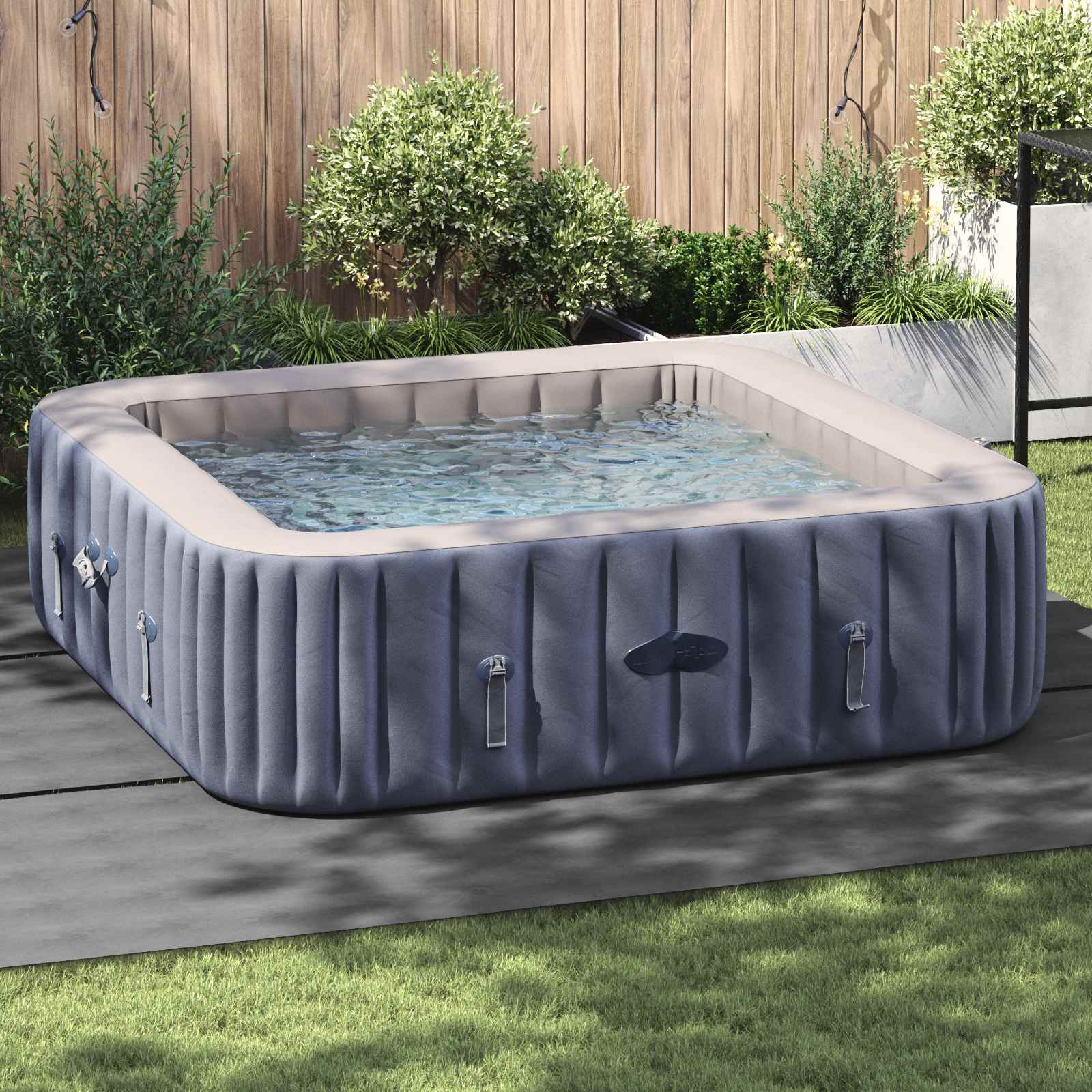 vidaXL Bodenfolie für Pools Hellgrau 396 x 396 x 0,1 cm Vliesstoff