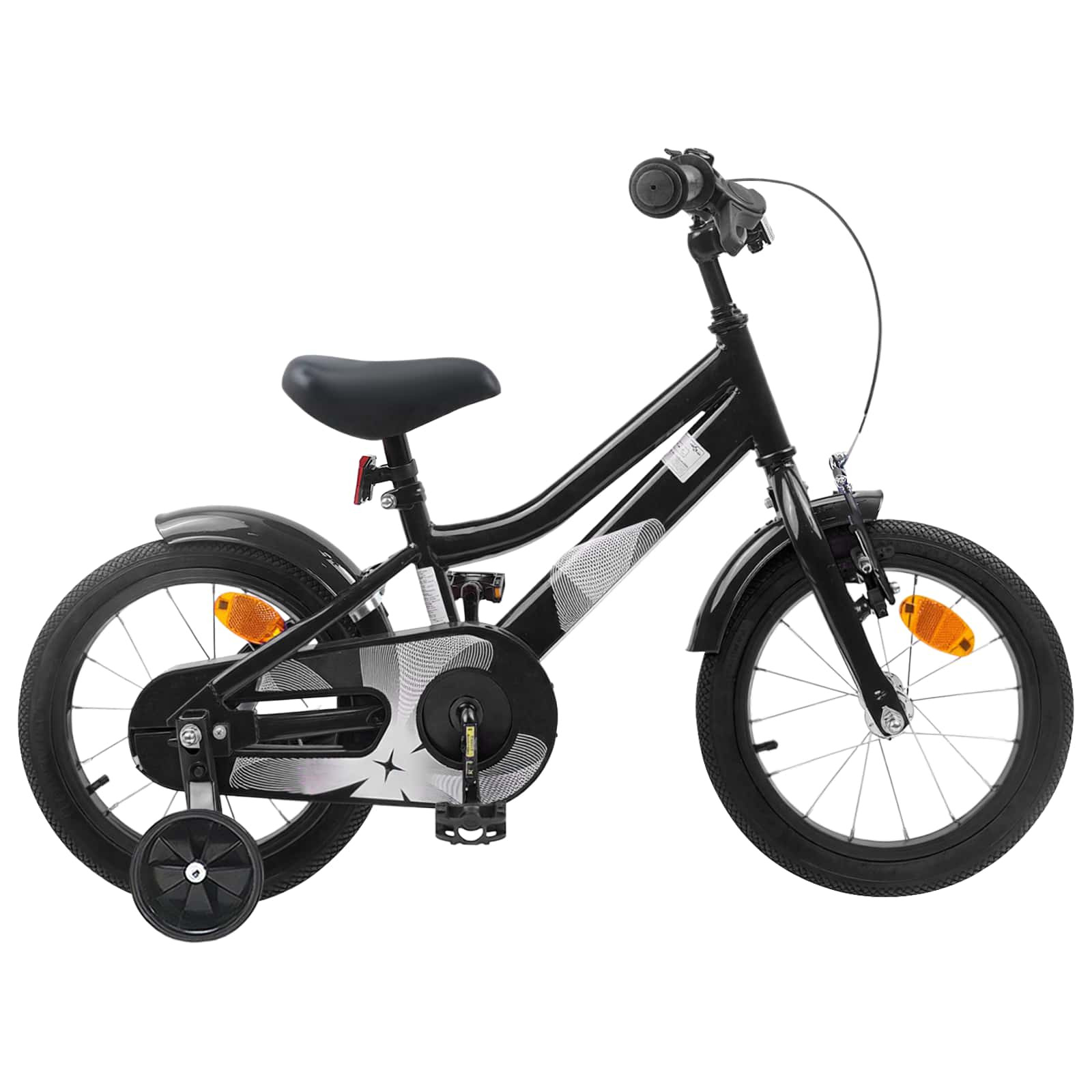 vidaXL Kinderfahrrad 12 Zoll für 2-4 Jahre alt Schwarz