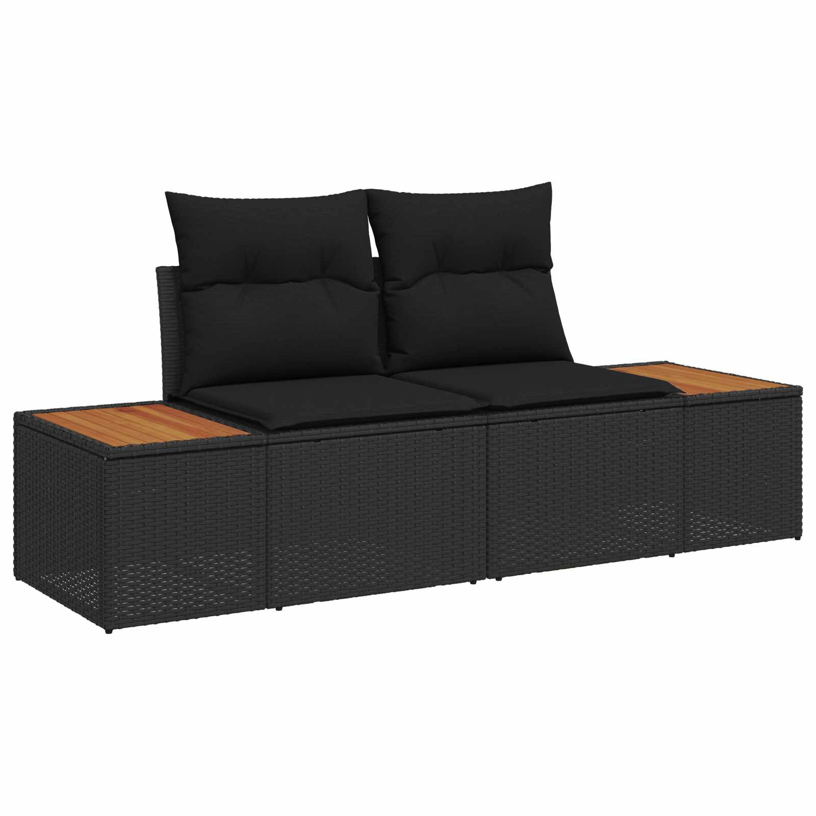 vidaXL Gartensofa Schwarz 184 x 62 x 85cm Poly-Rattan