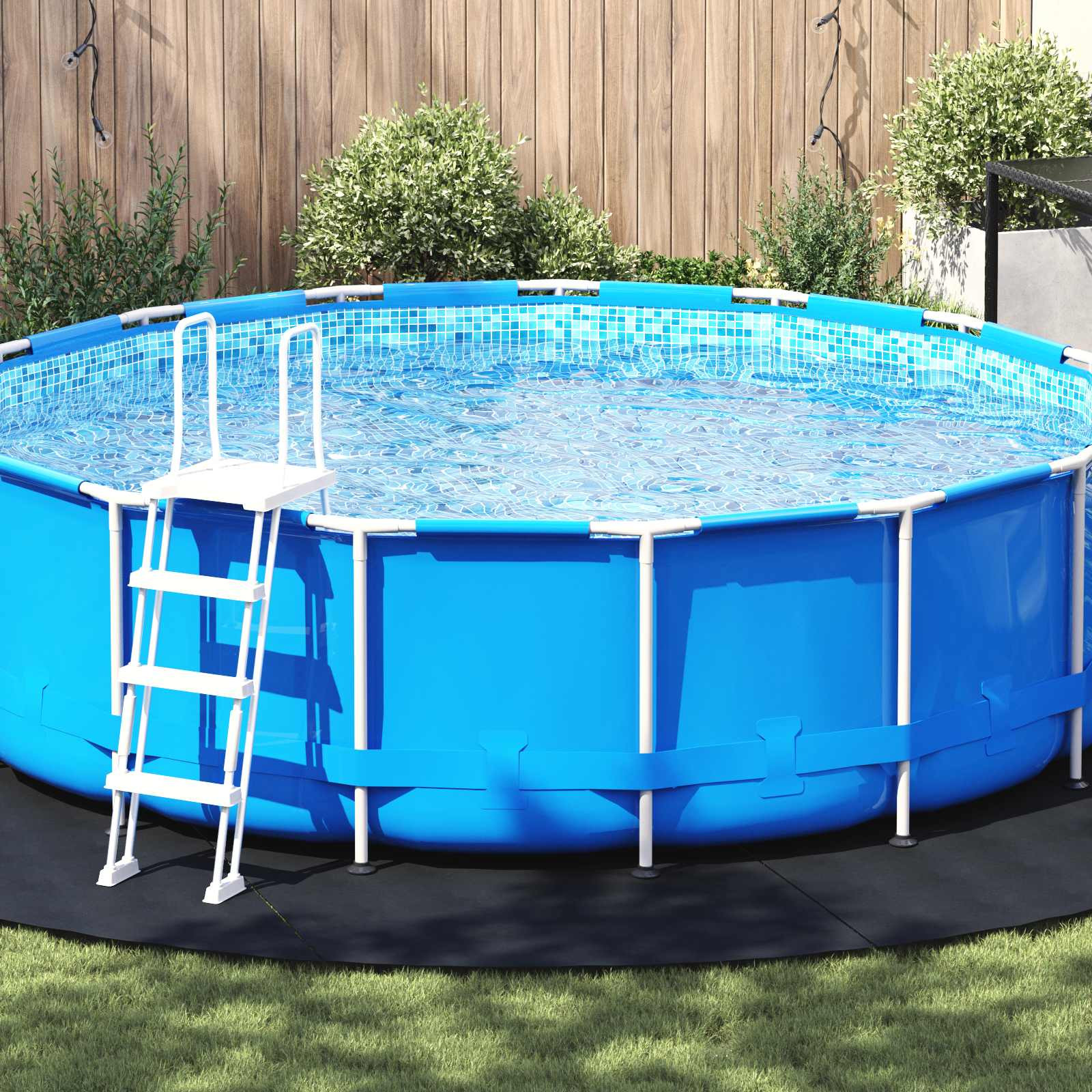 vidaXL Bodenfolie für Pools Schwarz Ø 500 cm Vliesstoff