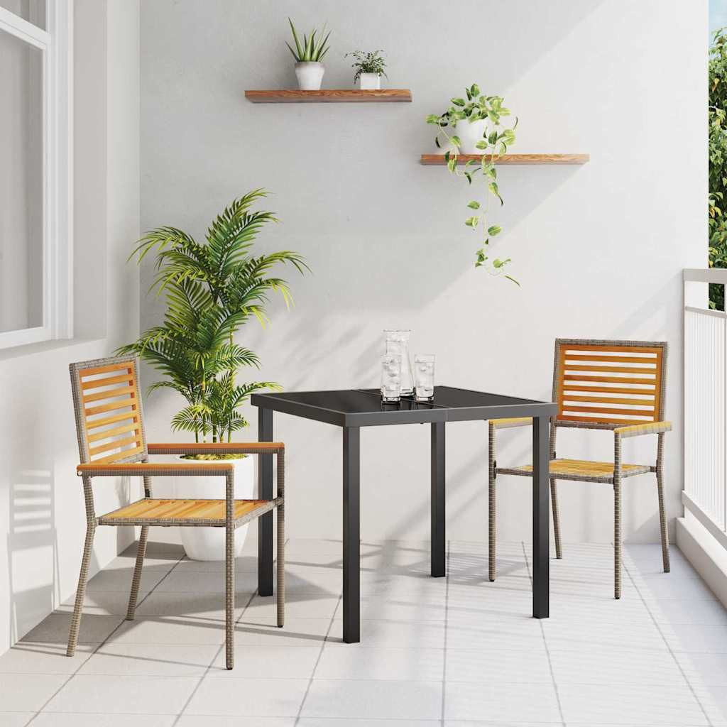vidaXL Garten Stapelstühle 2 pcs Braun und Grau 54 x 56 x 90 cm