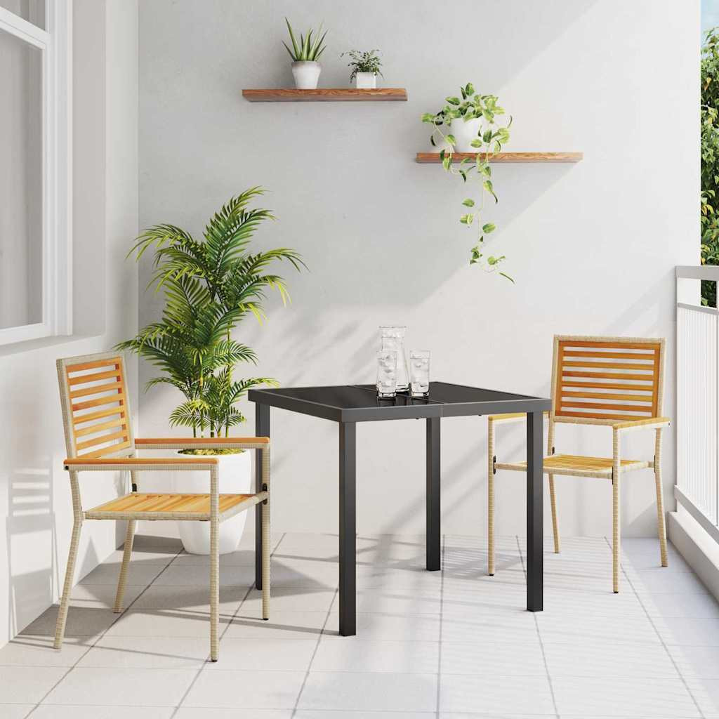 vidaXL Garten Stapelstühle 2 pcs Braun und Beige 54 x 56 x 90 cm