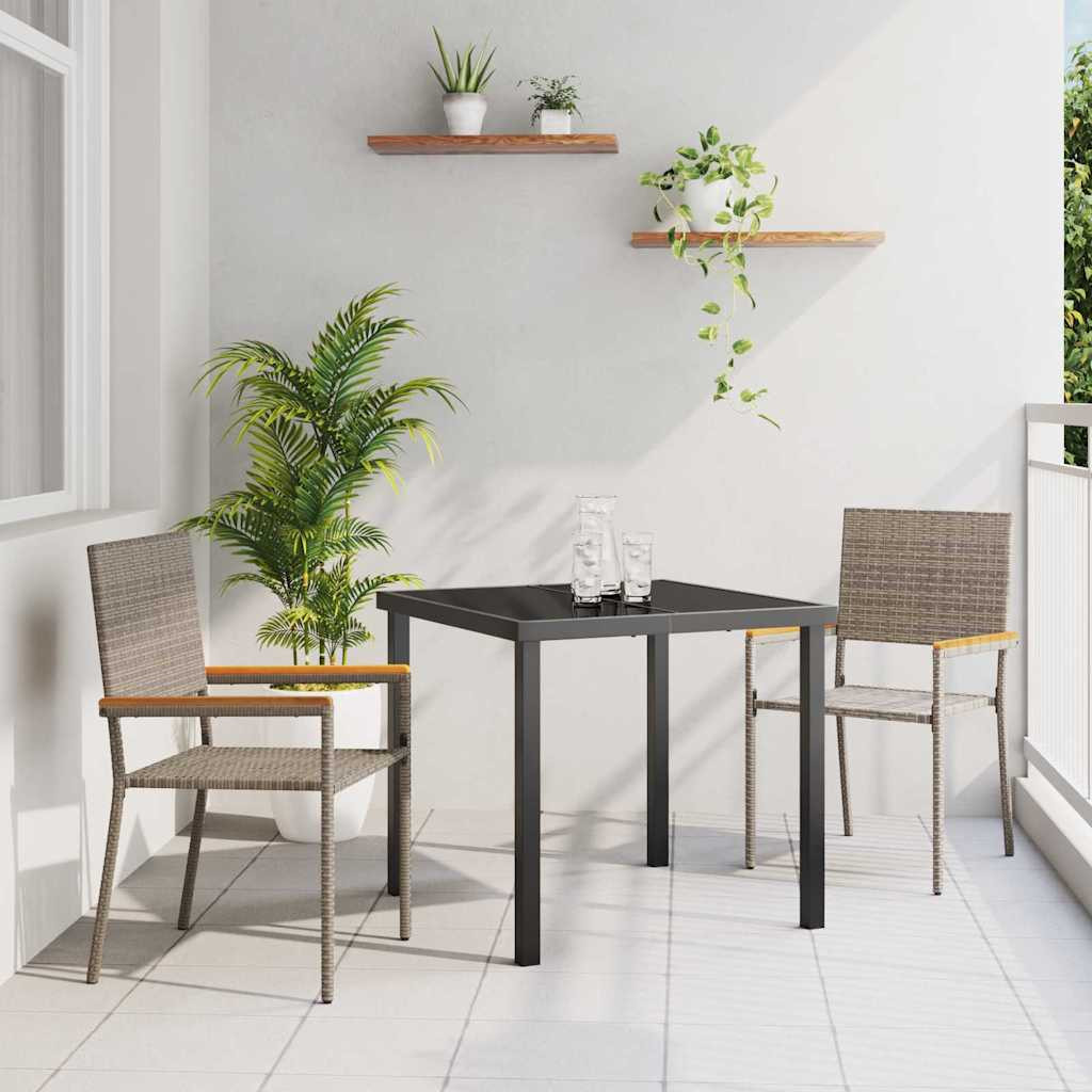 vidaXL Garten Stapelstühle 2 pcs Grau und Braun 54 x 56 x 90 cm