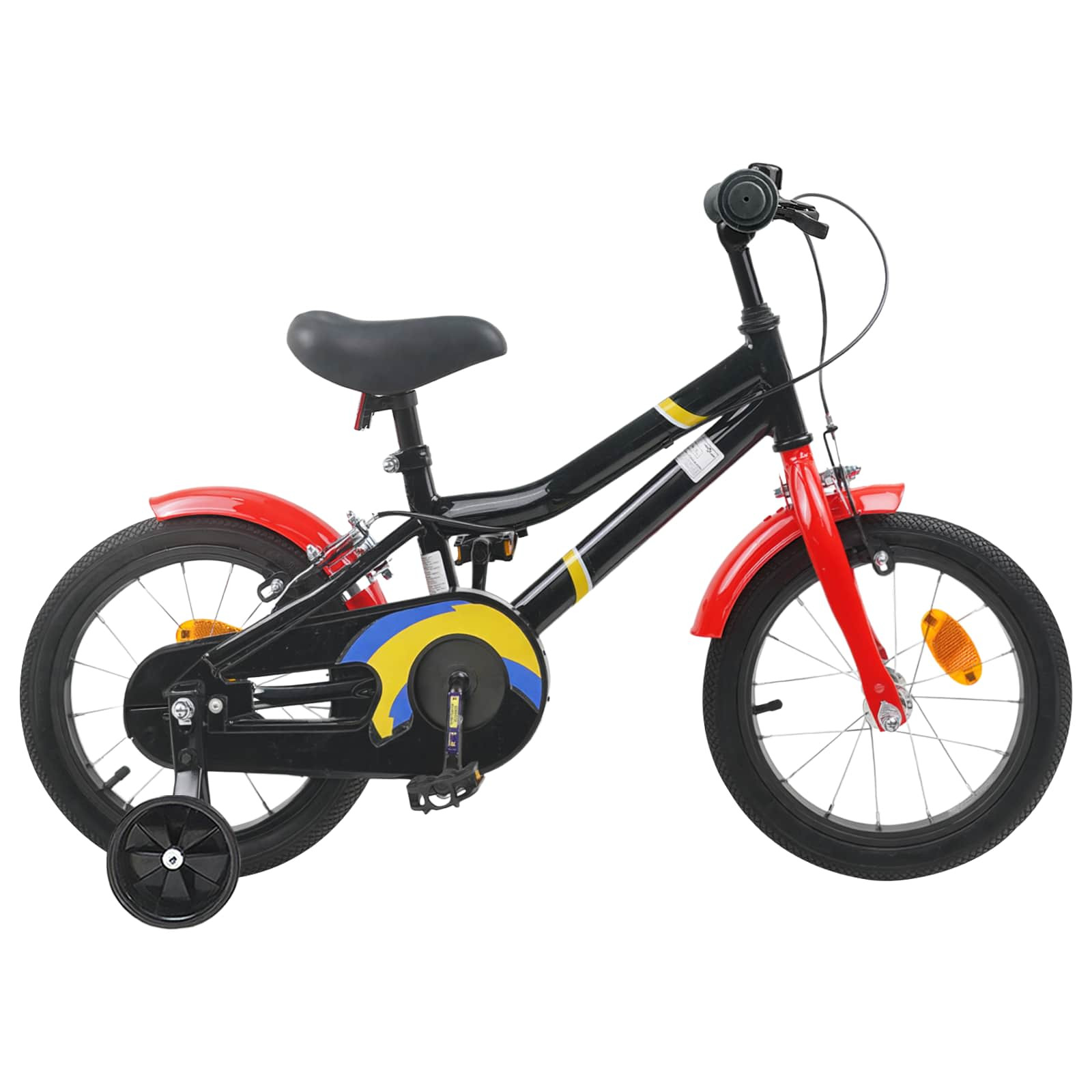 vidaXL Kinderfahrrad 16 Zoll für 4-6 Jahre alt Schwarz Rot