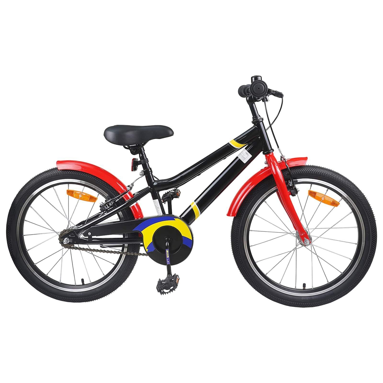 vidaXL Kinderfahrrad 18 Zoll für 5-7 Jahre alt Schwarz Rot