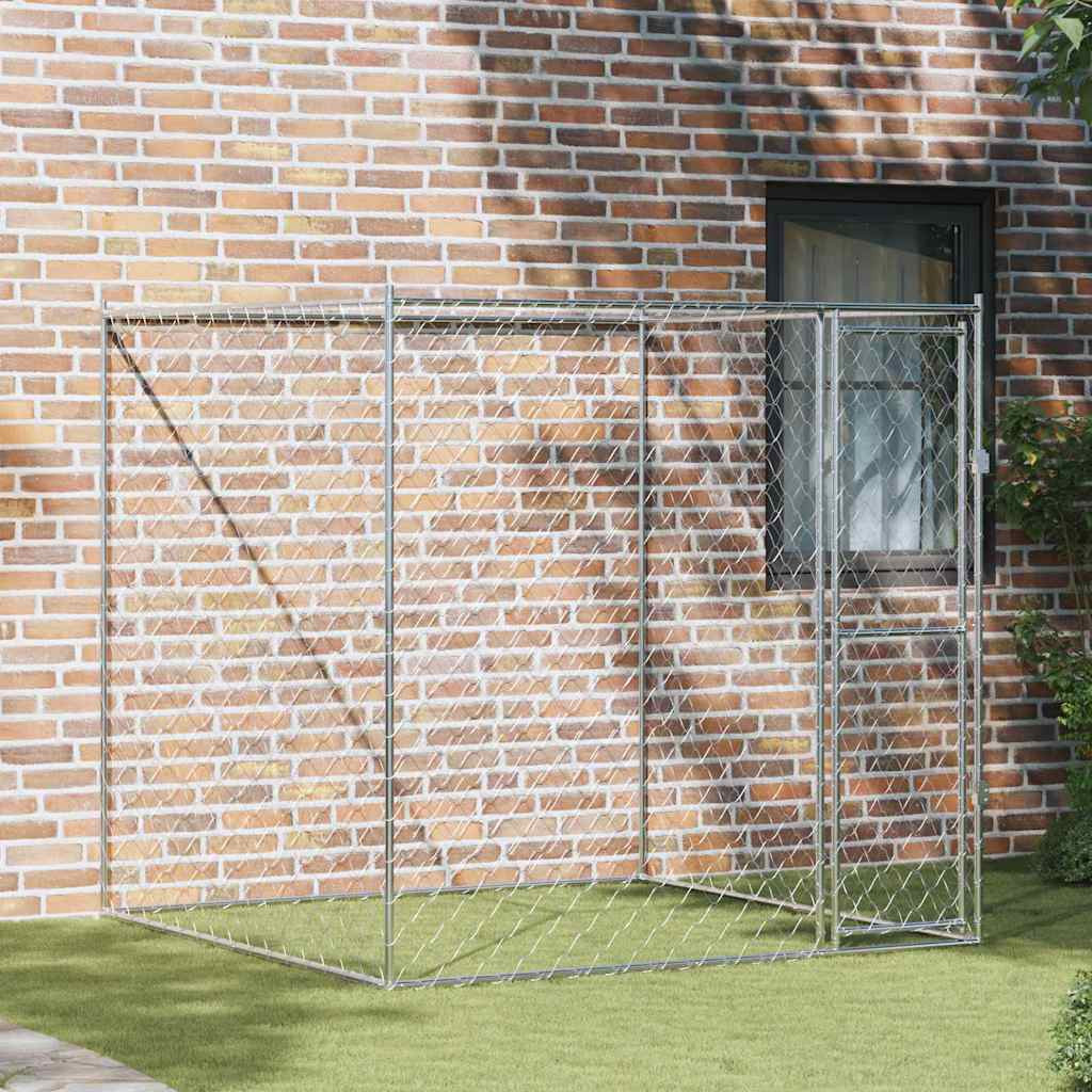 vidaXL Hundekäfig Silber 200 x 200 x 200 cm Verzinkter Stahl