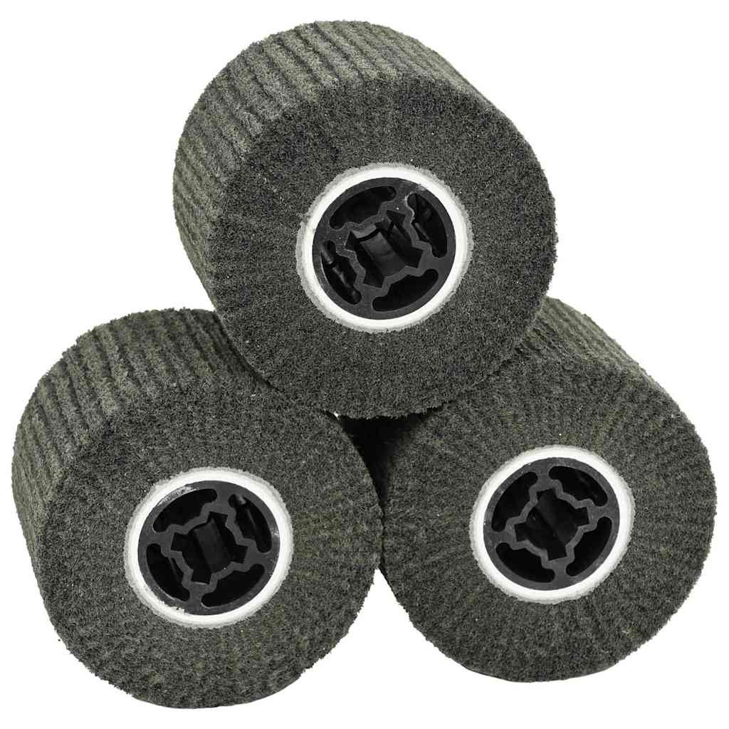 vidaXL Schleifrollen 3 pcs Schwarz 12 x 12 x 10 cm Synthetische Faser