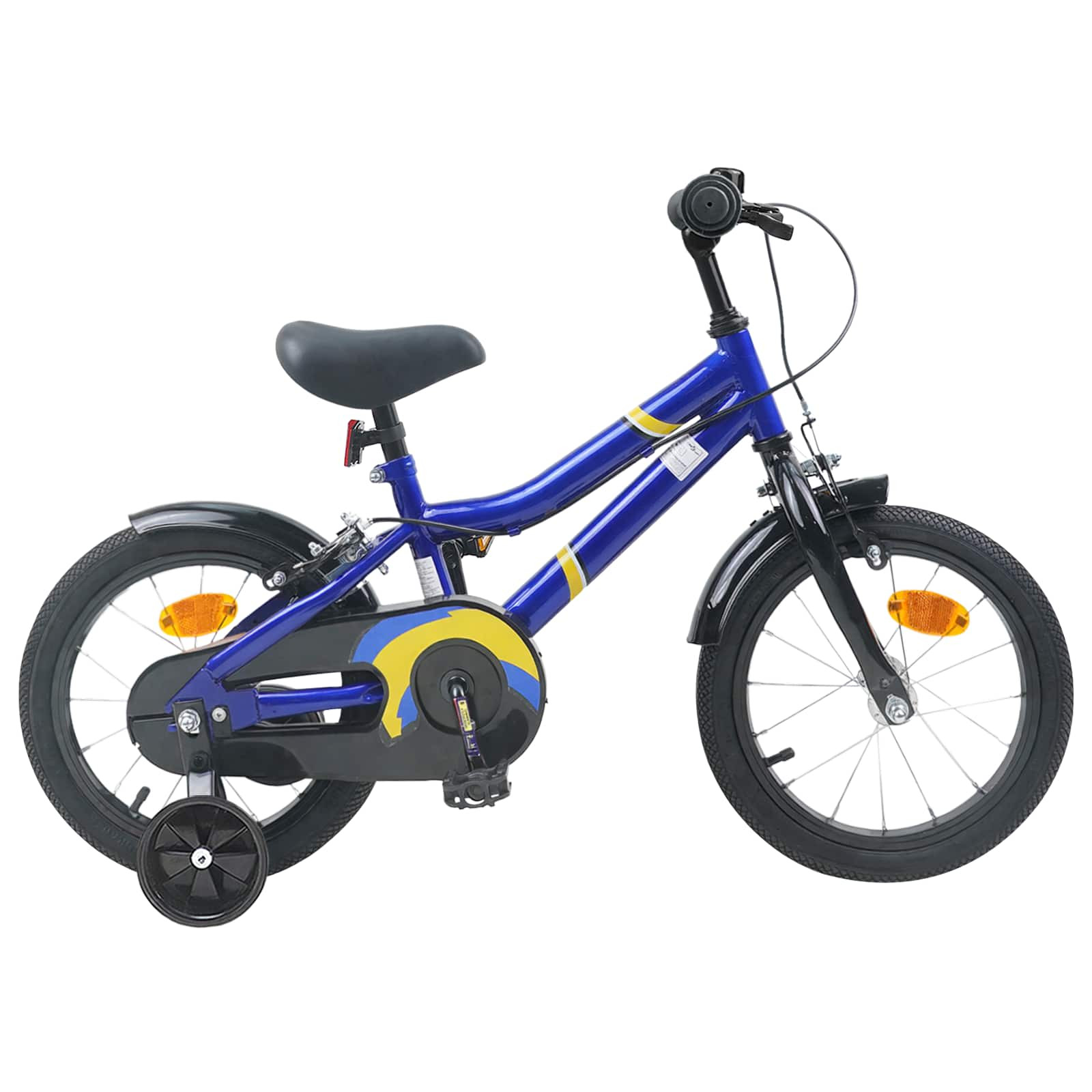 vidaXL Kinderfahrrad 14 Zoll für 3-5 Jahre alt Blau Weiß