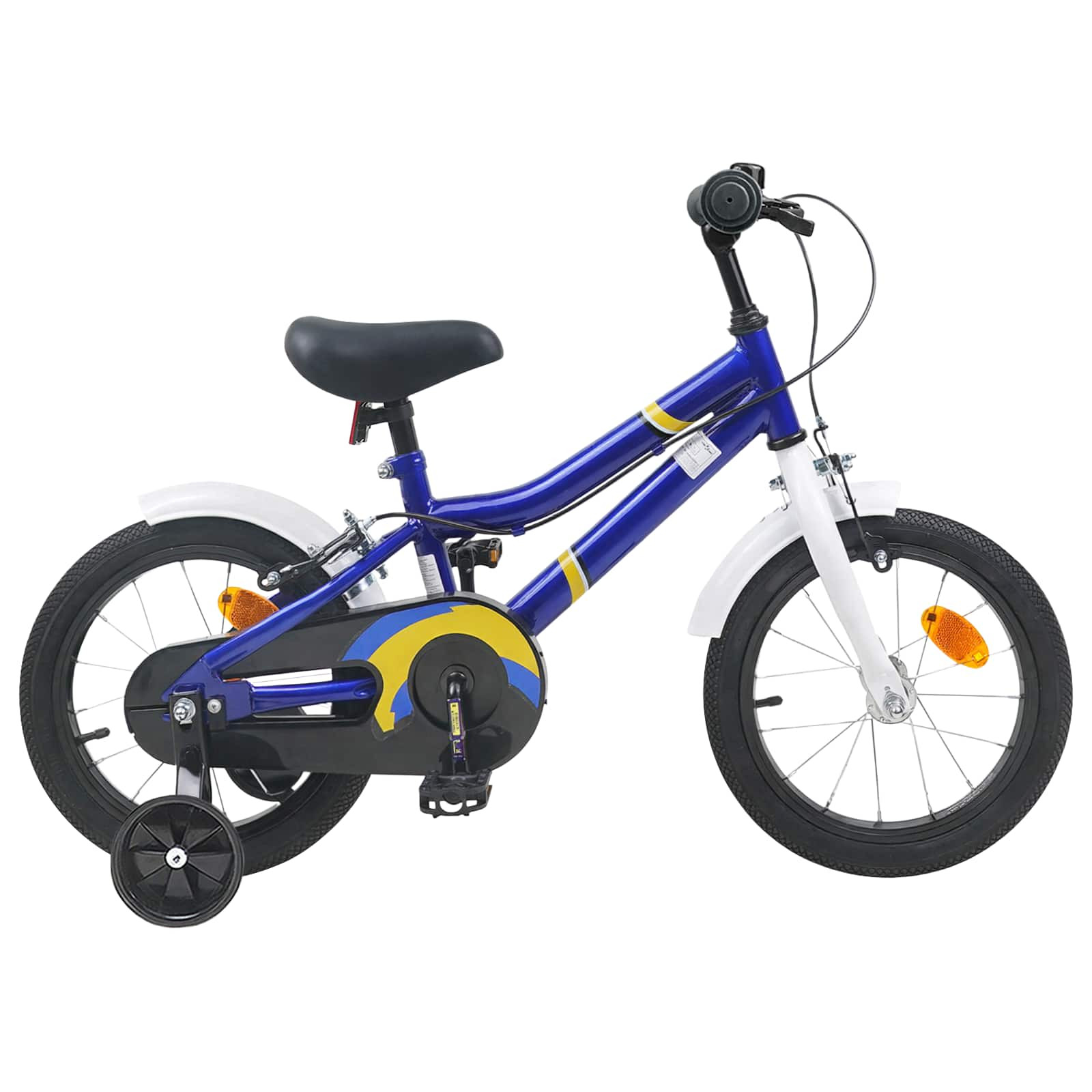 vidaXL Kinderfahrrad 14 Zoll für 3-5 Jahre alt Blau Weiß