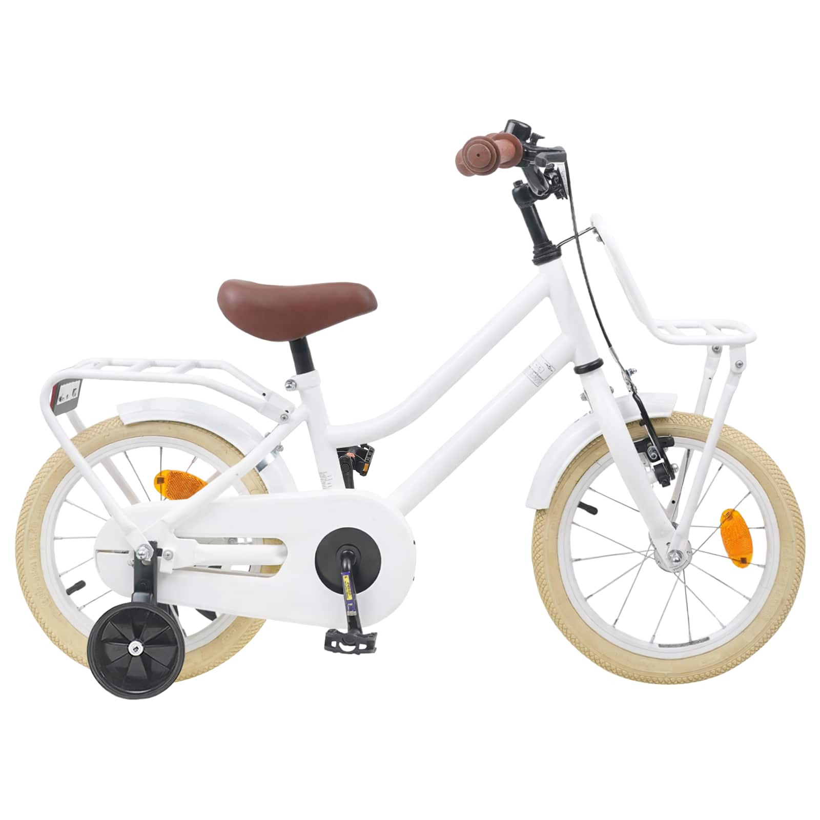 vidaXL Kinderfahrrad 16 Zoll für 4-6 Jahre alt Weiß