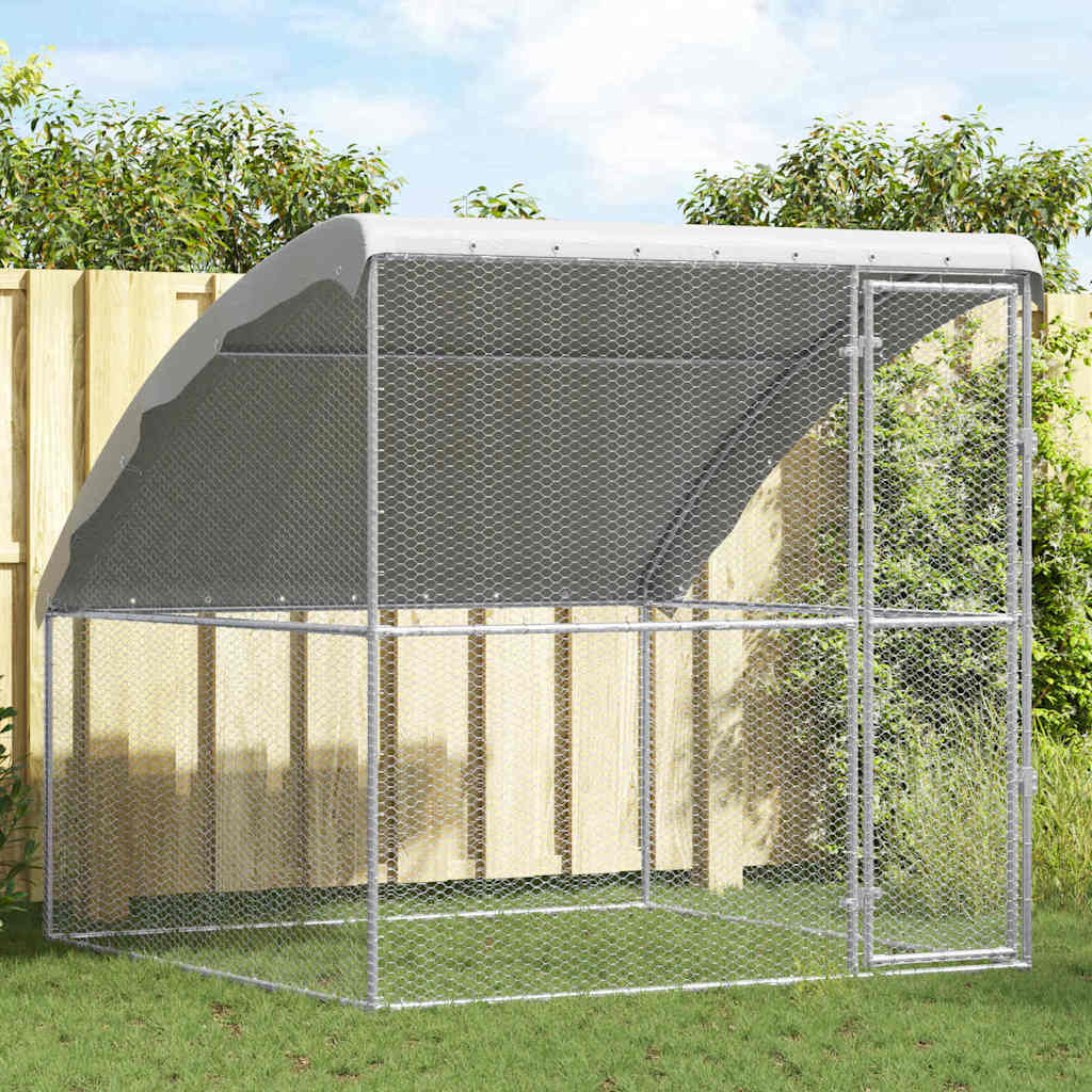 vidaXL Hühnerkäfig Silber 2 x 2 x 2 m Verzinkter Stahl