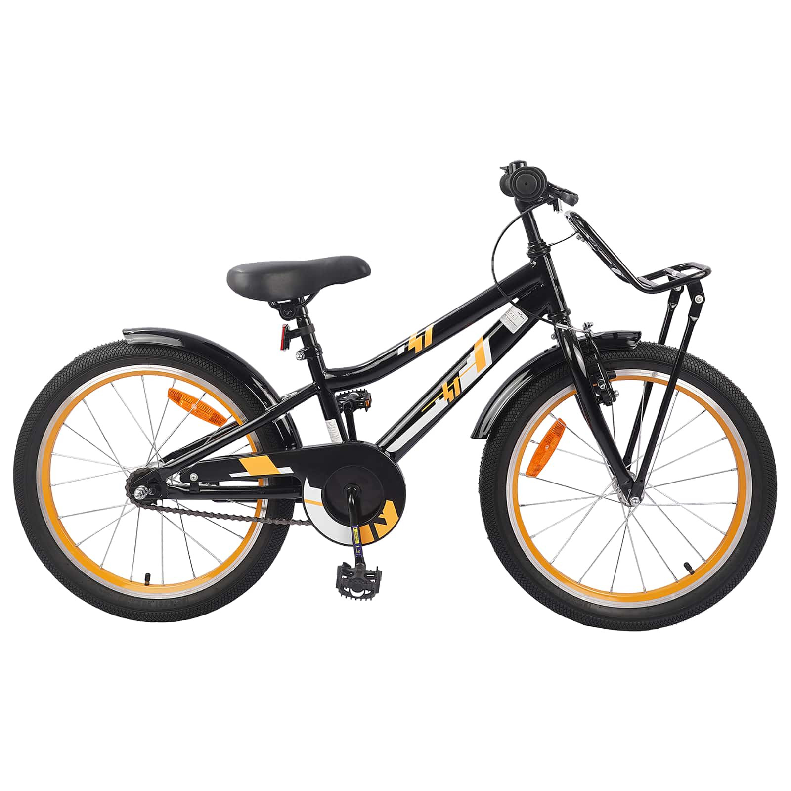 vidaXL Kinderfahrrad 18 Zoll für 5-7 Jahre alt Orange Schwarz