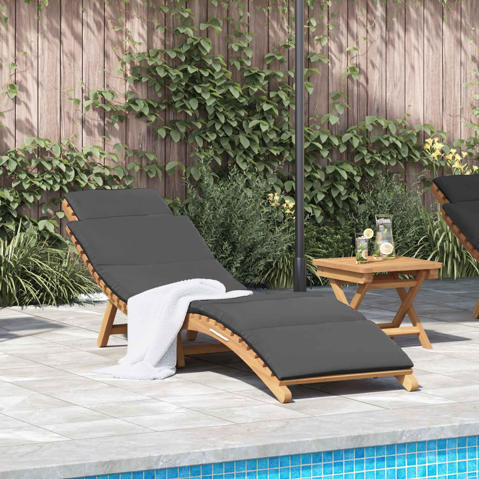 vidaXL Garten Sonnenliege Braun 198 x 55 x 58,5 cm Massivholz Teak