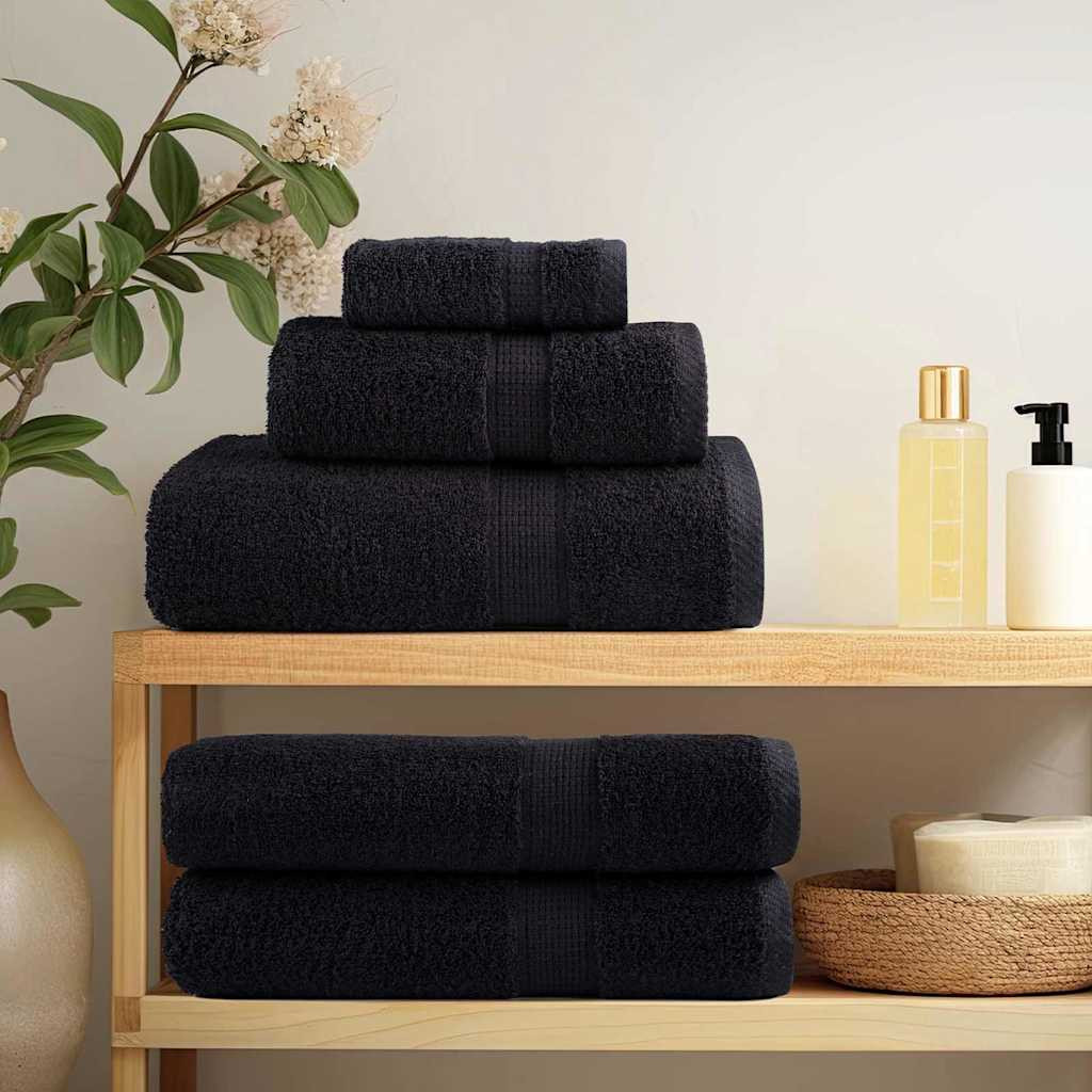 vidaXL Gästetuch SOLUND 50 Stk. Schwarz 30 x 30 cm 550 gsm