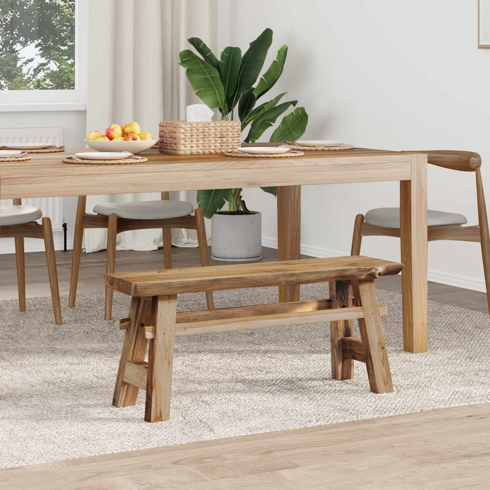 vidaXL Bank Natur 100 x 29 x 43,5 cm Massivholz Teak