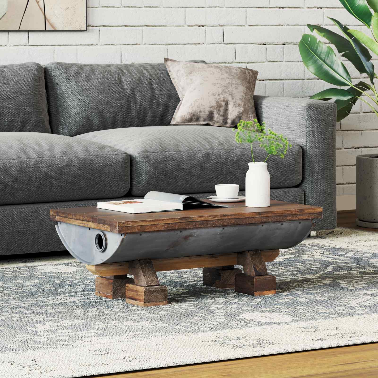 vidaXL Couchtisch Natur 90 x 50 x 35 cm Holz
