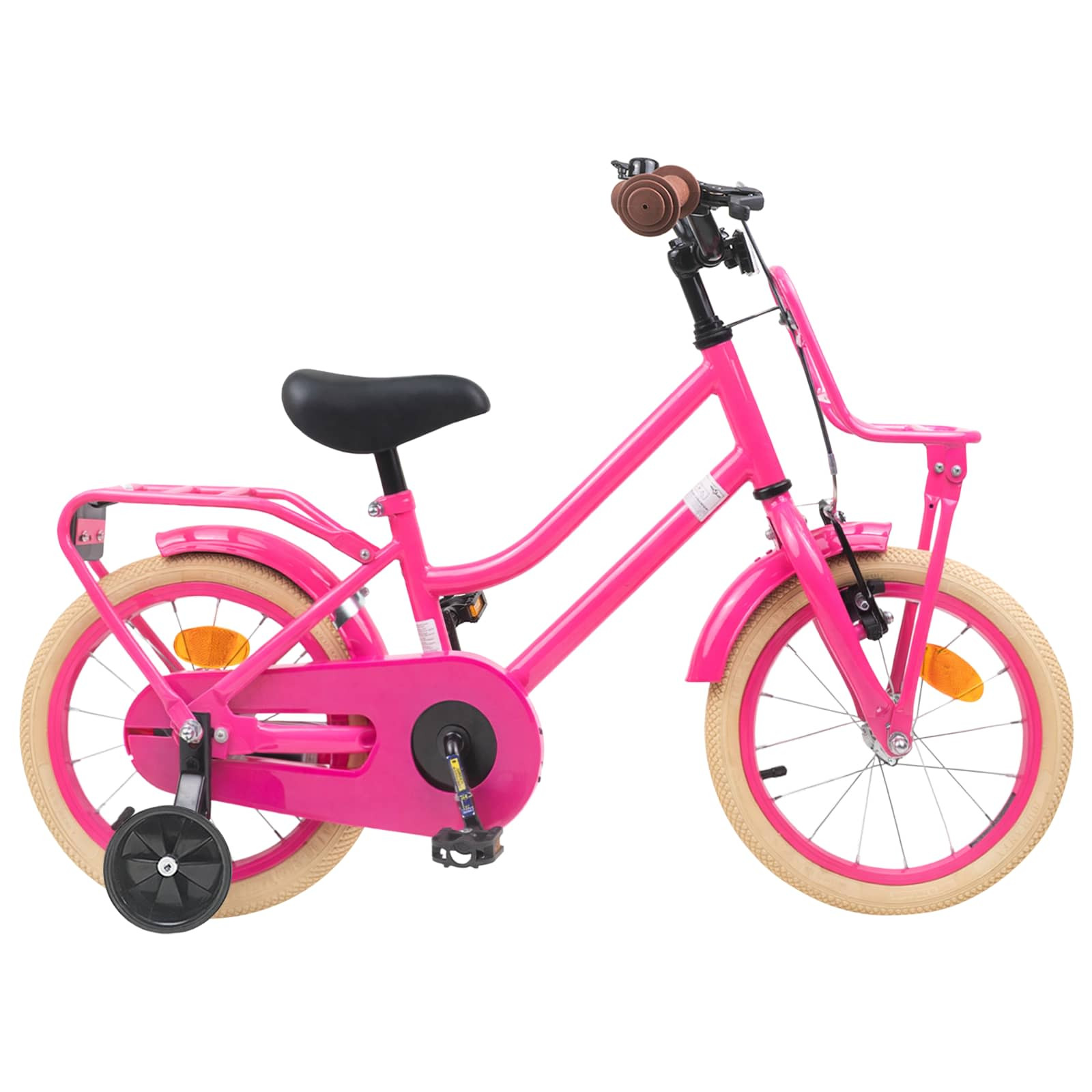 vidaXL Kinderfahrrad 16 Zoll für 4-6 Jahre alt Dunkelrosa