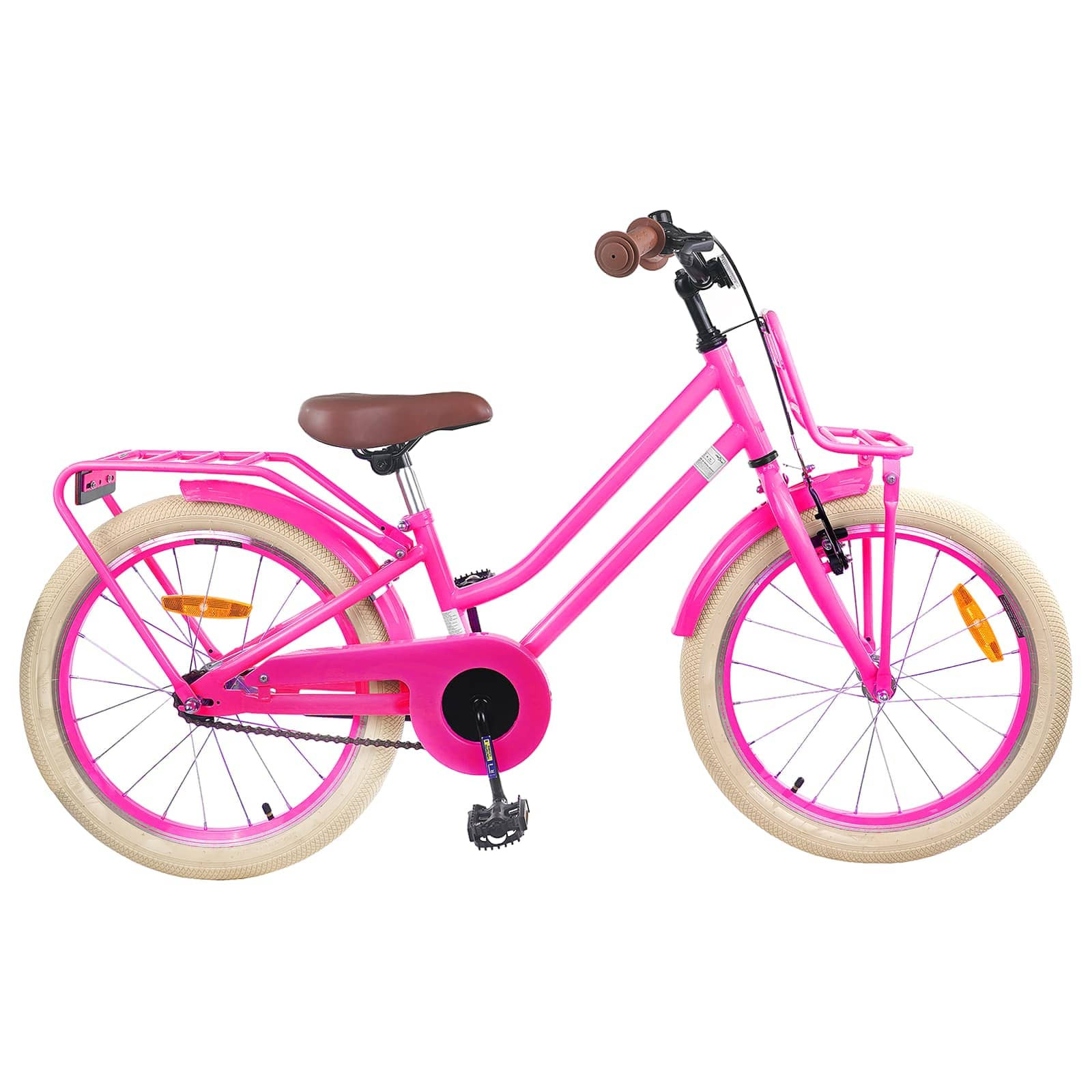 vidaXL Kinderfahrrad 18 Zoll für 5-7 Jahre alt Dunkelrosa