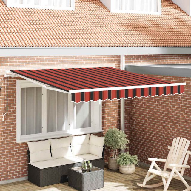 vidaXL Ausziehbare Markise Orange und Braun 300 x 250 cm