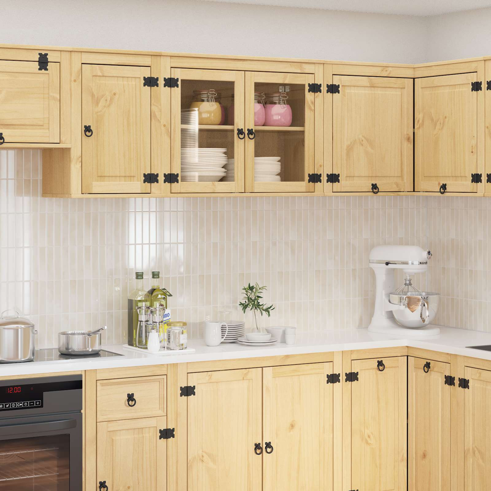 vidaXL Schrank SKI Honigbraun 80 x 32 x 60 cm Massives Kiefernholz