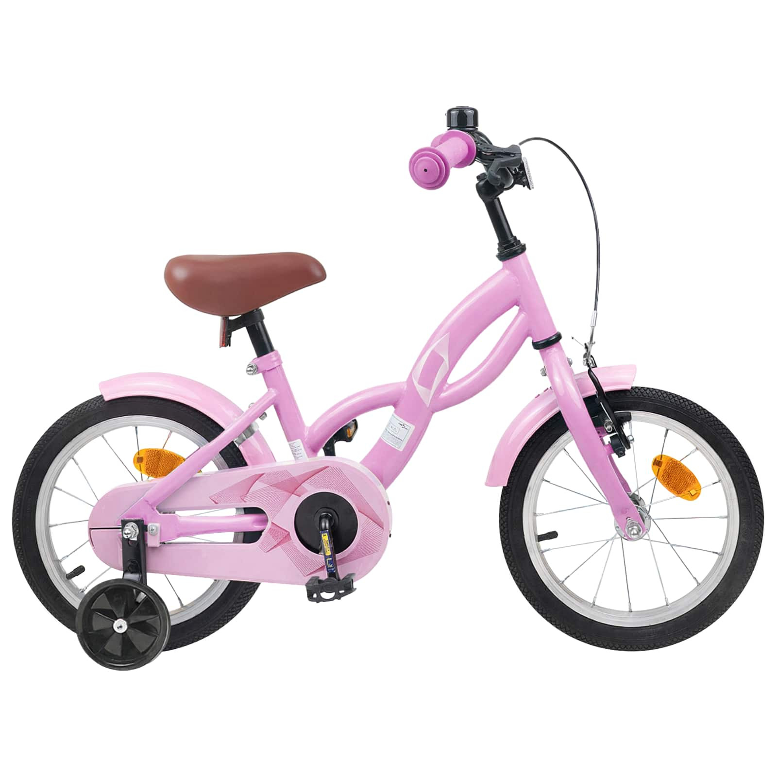 vidaXL Kinderfahrrad 14 Zoll für 3-5 Jahre alt Hellrosa