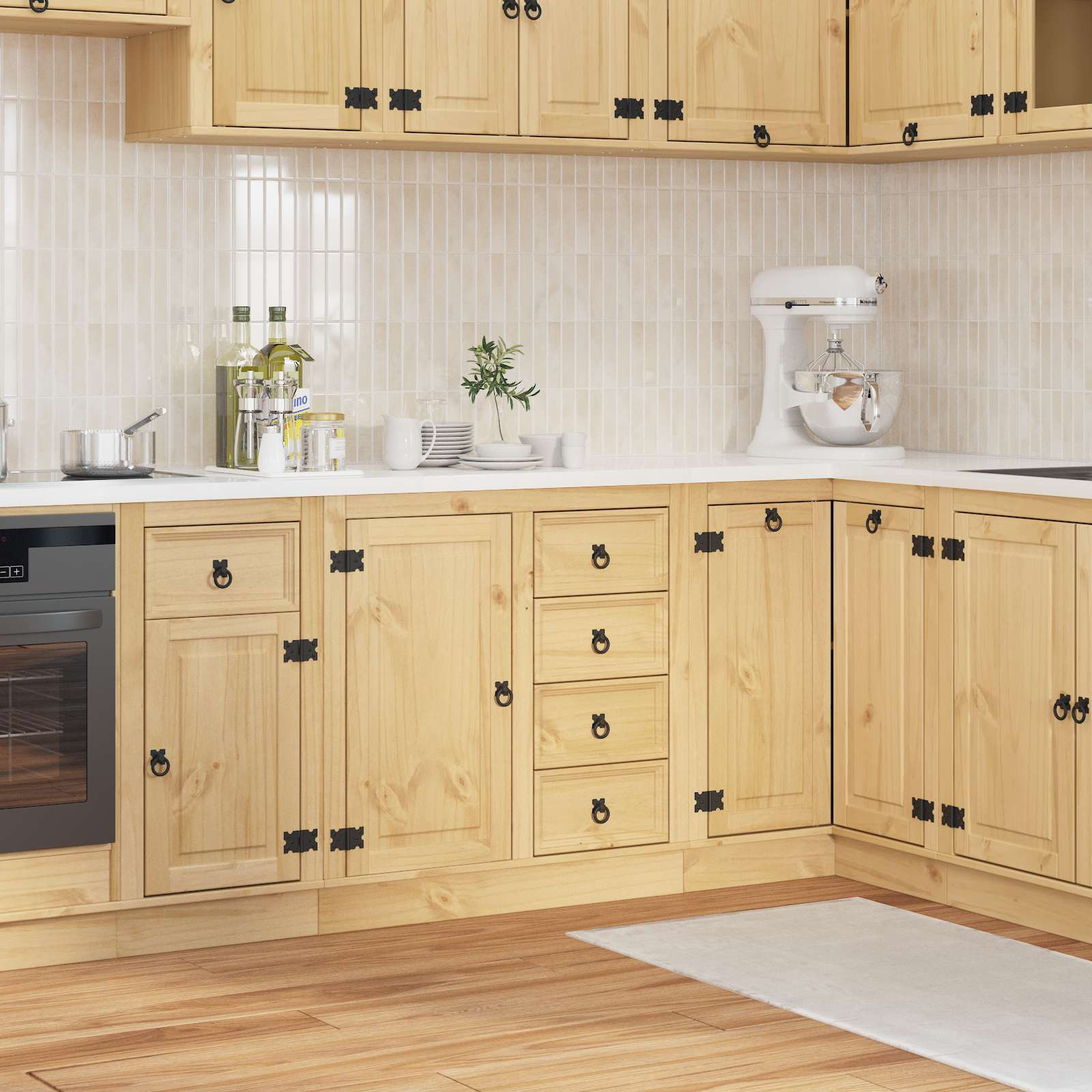 vidaXL Schrank SKI Honigbraun 80 x 46 x 81 cm Massives Kiefernholz