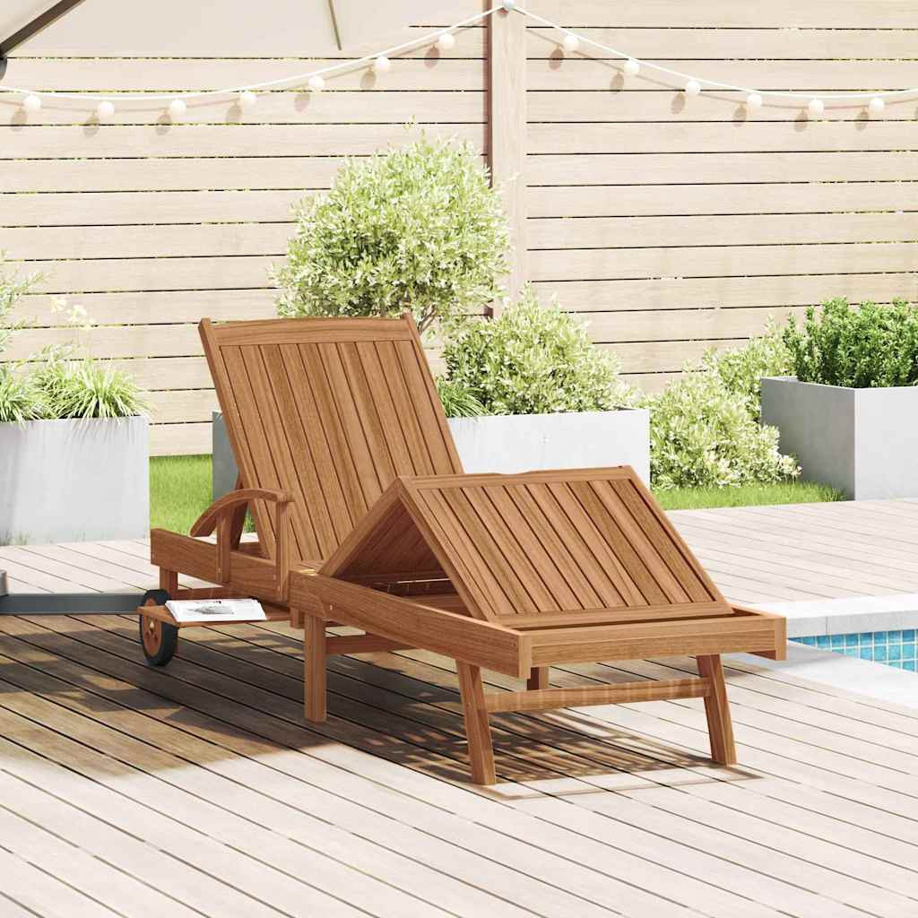 vidaXL Sonnenliege Massives Teakholz Braun