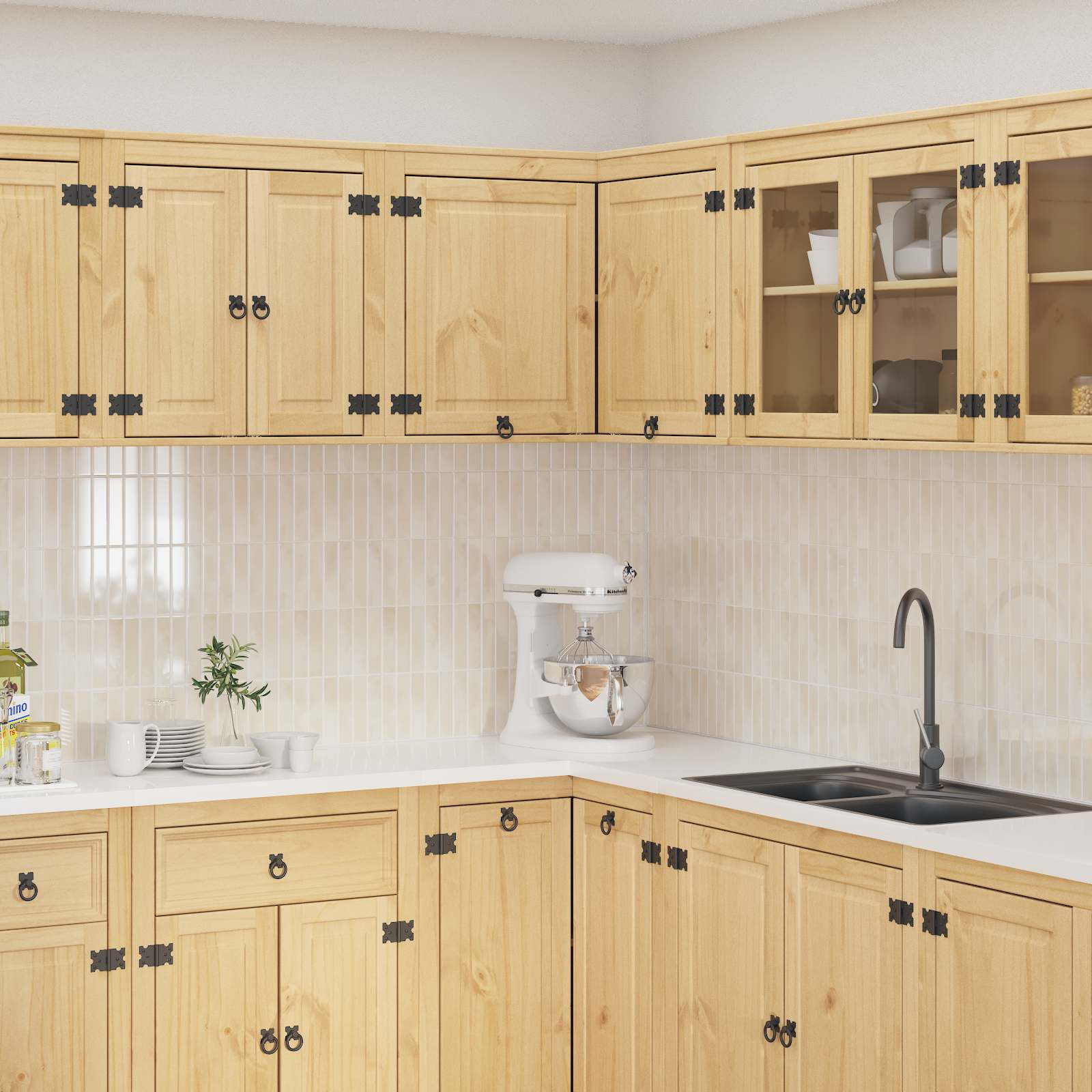 vidaXL Schrank SKI Honigbraun 80 x 80 x 60 cm Massives Kiefernholz