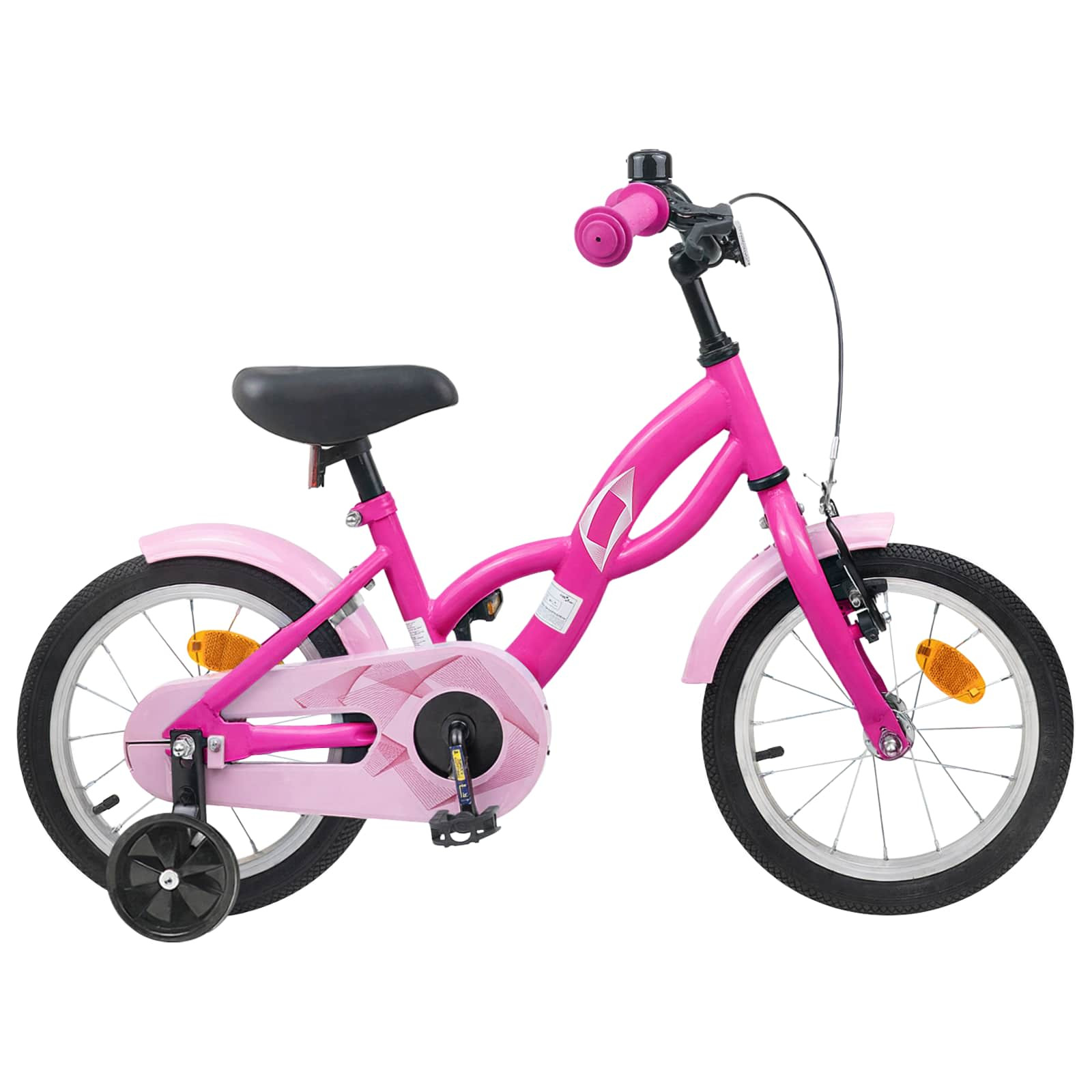 vidaXL Kinderfahrrad 16 Zoll für 4-6 Jahre alt Dunkelrosa