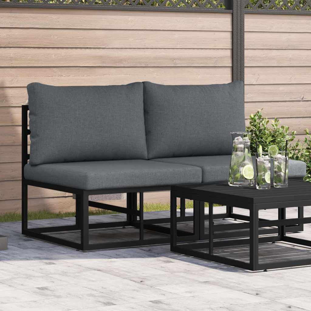 vidaXL Gartenmöbel 2 Stück Schwarz und Anthrazit 70 x 71,5 x 71 cm