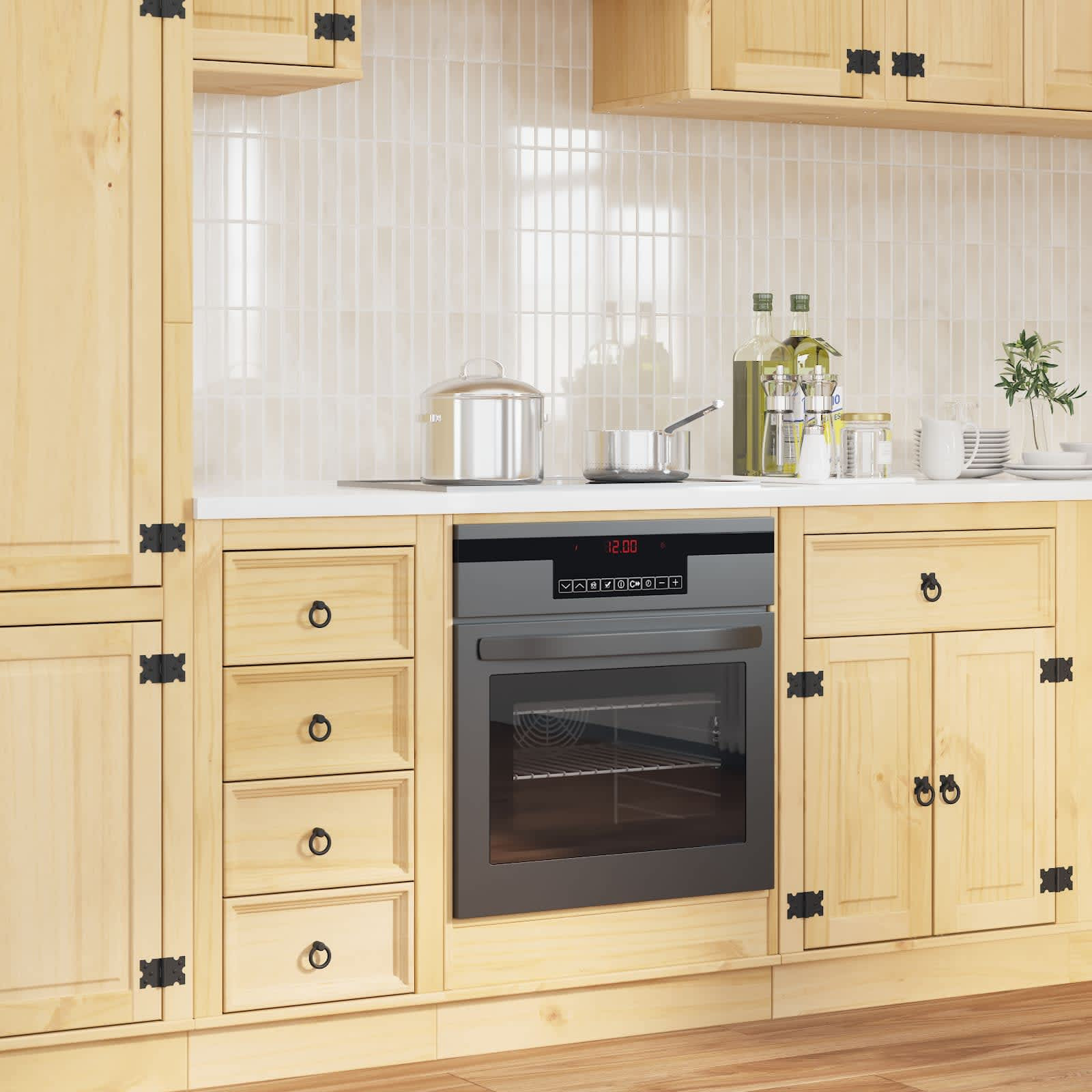 vidaXL Schrank SKI Honigbraun 60 x 46 x 81 cm Massives Kiefernholz