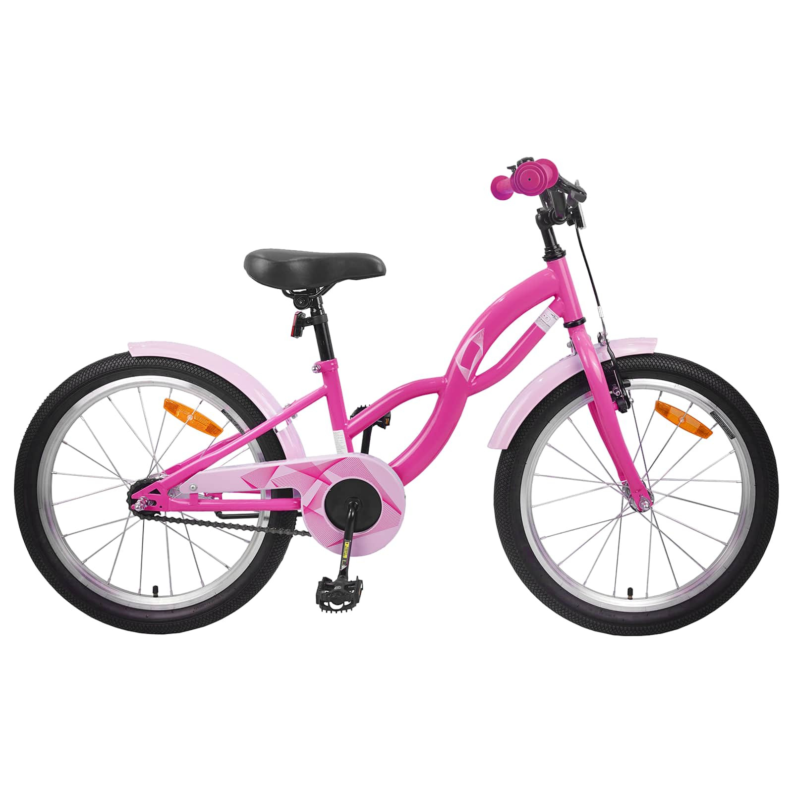 vidaXL Kinderfahrrad 18 Zoll für 5-7 Jahre alt Dunkelrosa