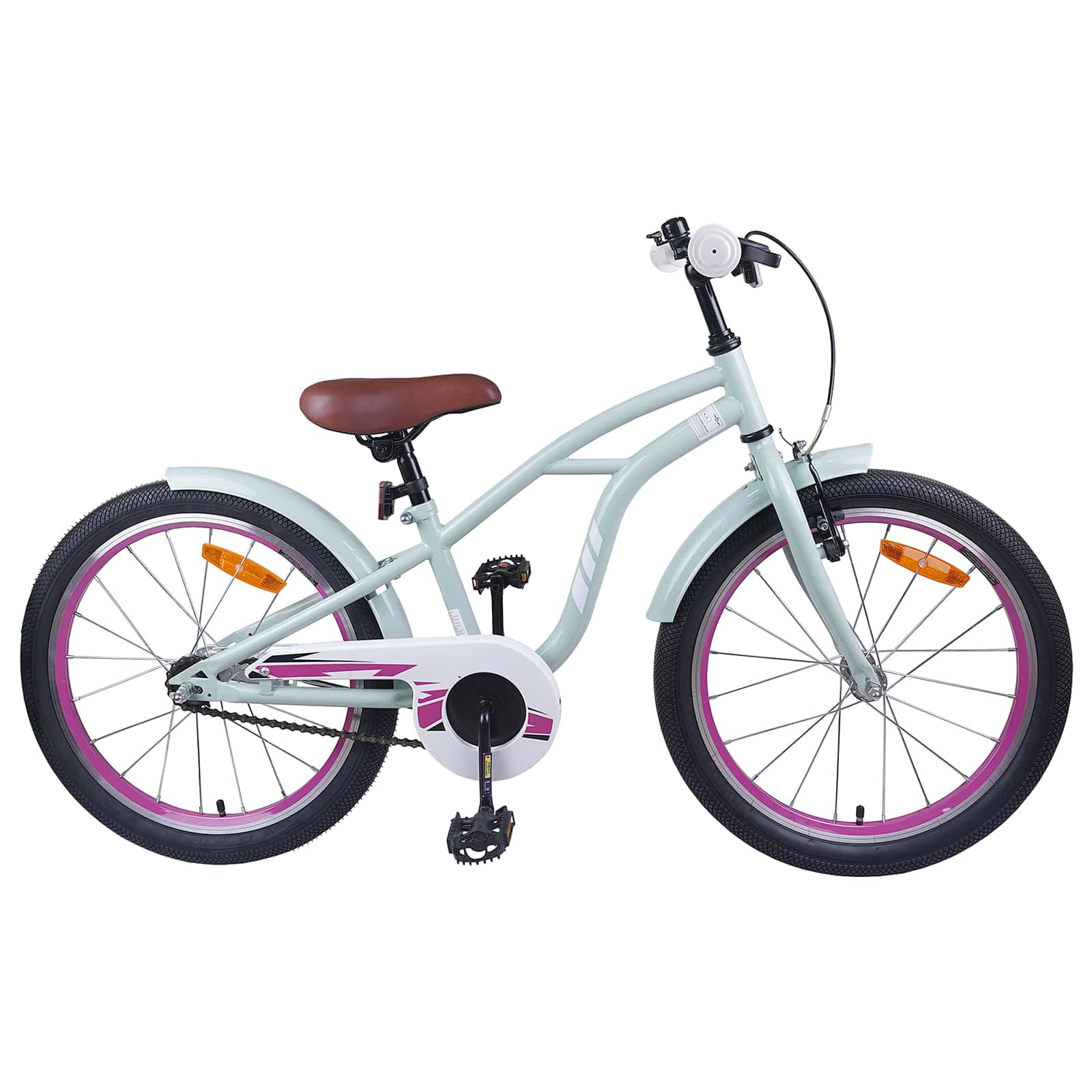 vidaXL Kinderfahrrad 18 Zoll für 5-7 Jahre alt Hellgrün