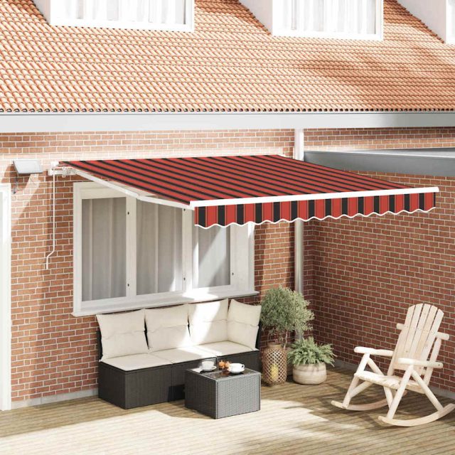 vidaXL Ausziehbare Markise Orange und Braun 300 x 250 cm