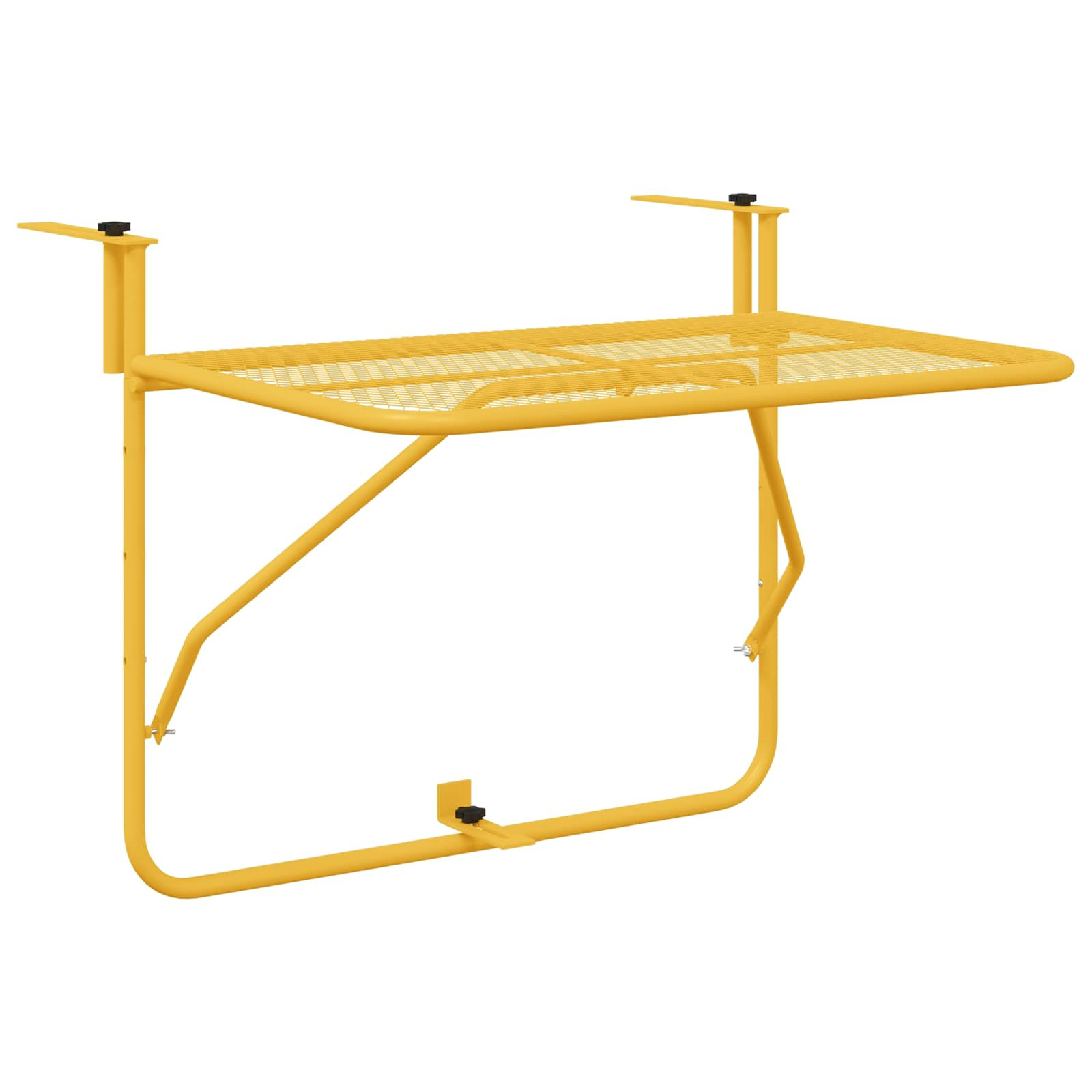 vidaXL Hängender Balkontisch Senf 60 x 39 x 65 cm Stahl