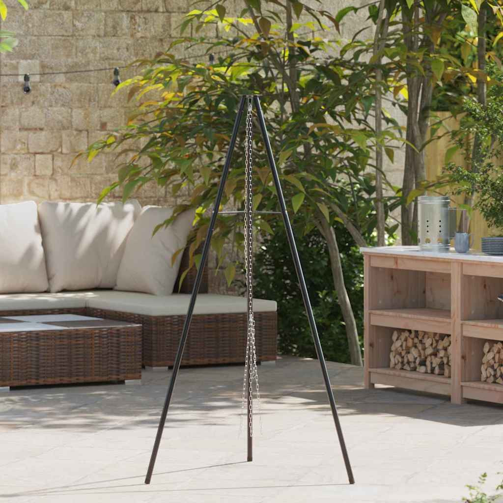 vidaXL Lagerfeuer Stativ Schwarz 92 x 92 x 151,5 cm Stahl