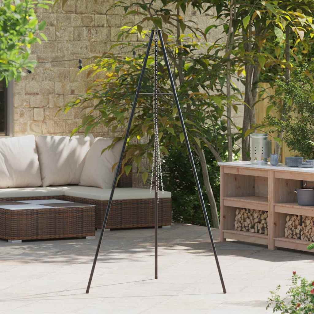 vidaXL Lagerfeuer Stativ Schwarz 92 x 92 x 191,5 cm Stahl