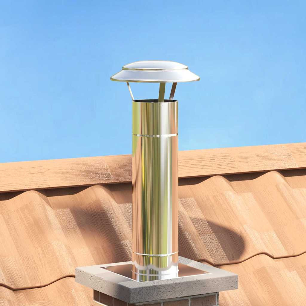 vidaXL Regenabdeckung Schornstein Silber 25 x 25 x 20 cm Edelstahl