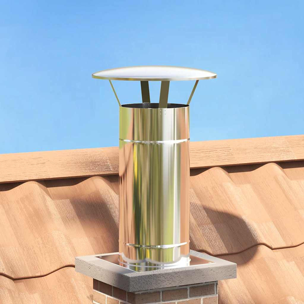 vidaXL Regenabdeckung Schornstein Silber 35 x 35 x 20 cm Edelstahl
