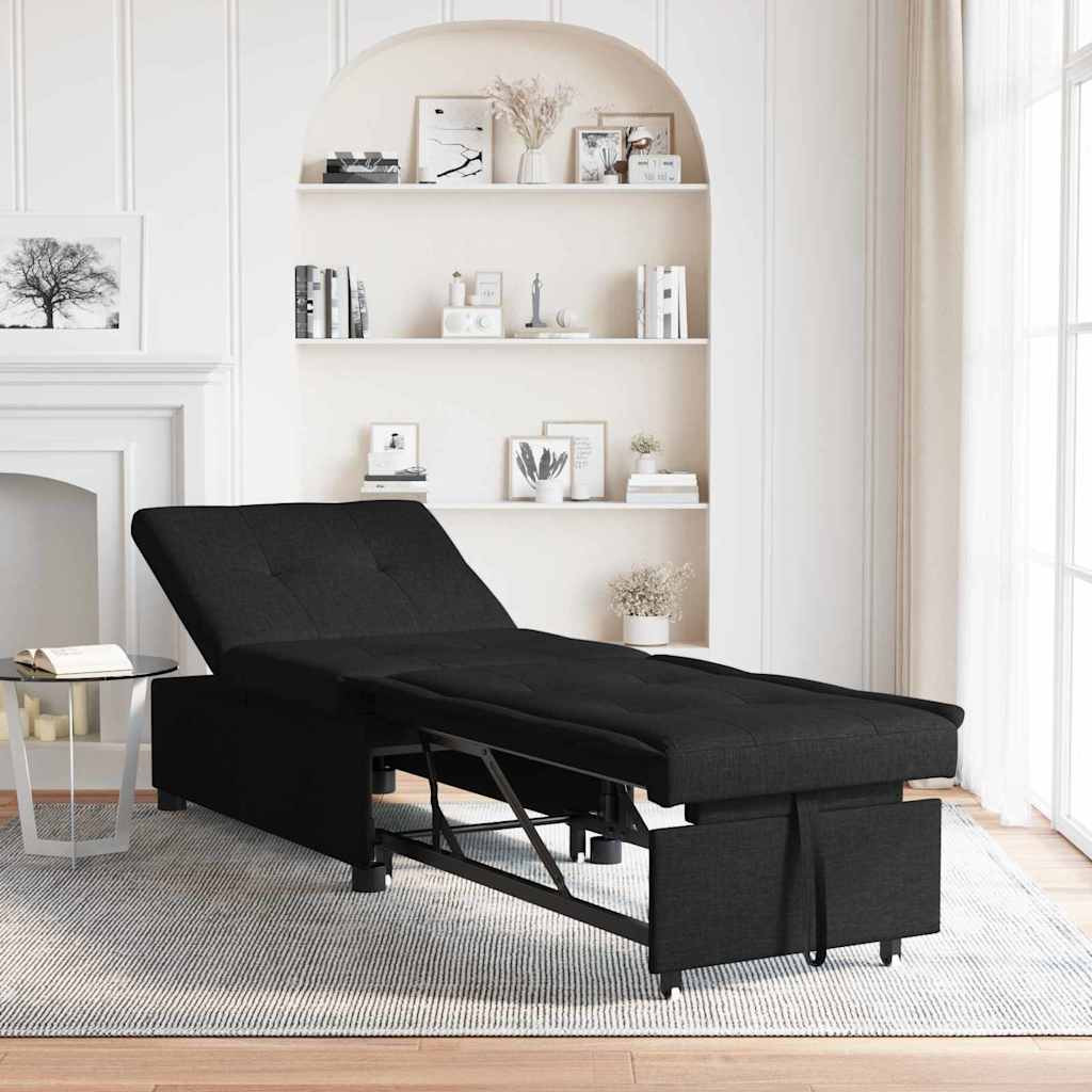 vidaXL Schlafsofa Ausziehbar Schwarz 194 x 50 x 82 cm Stoff