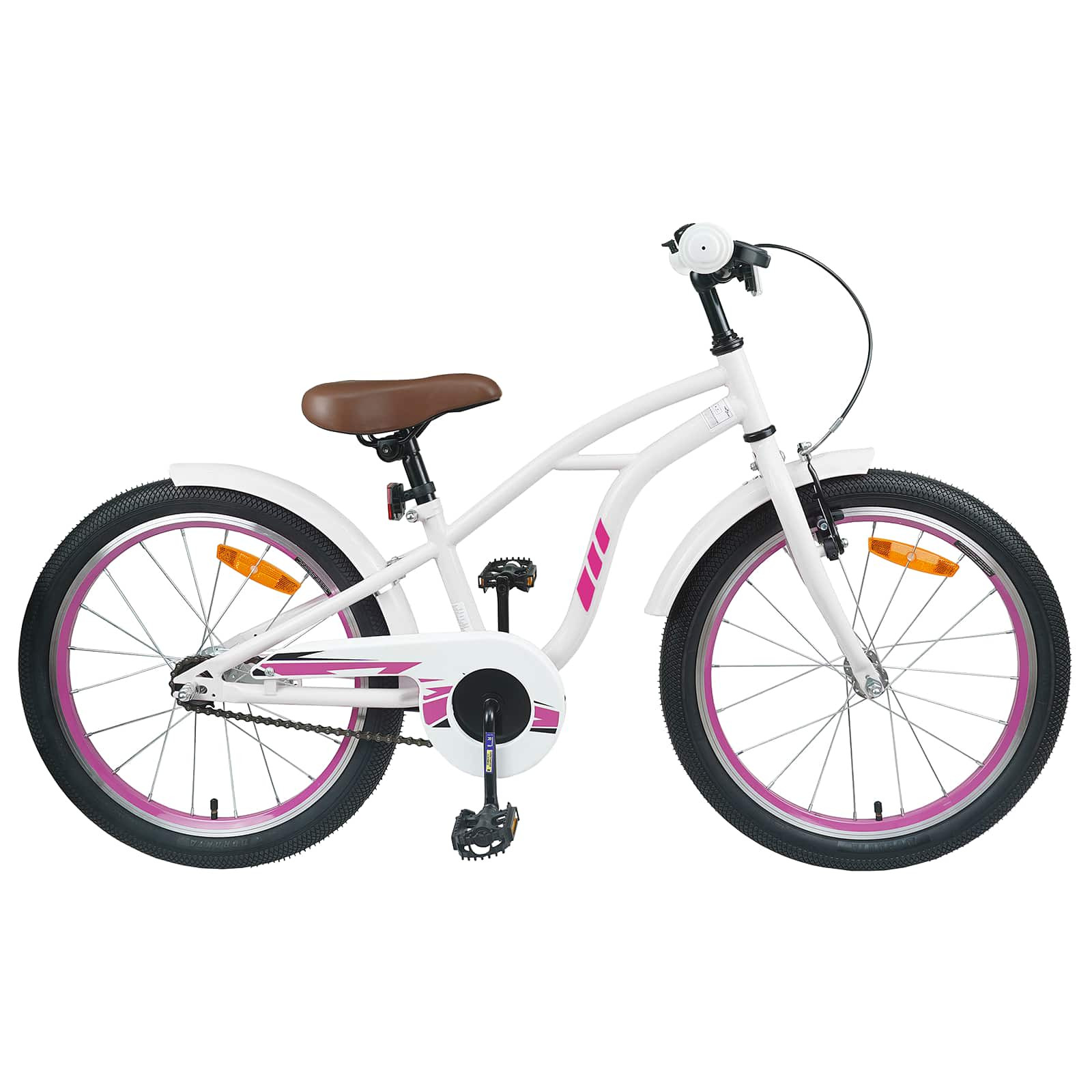 vidaXL Kinderfahrrad 22 Zoll für 7-12 Jahre alt Weiß