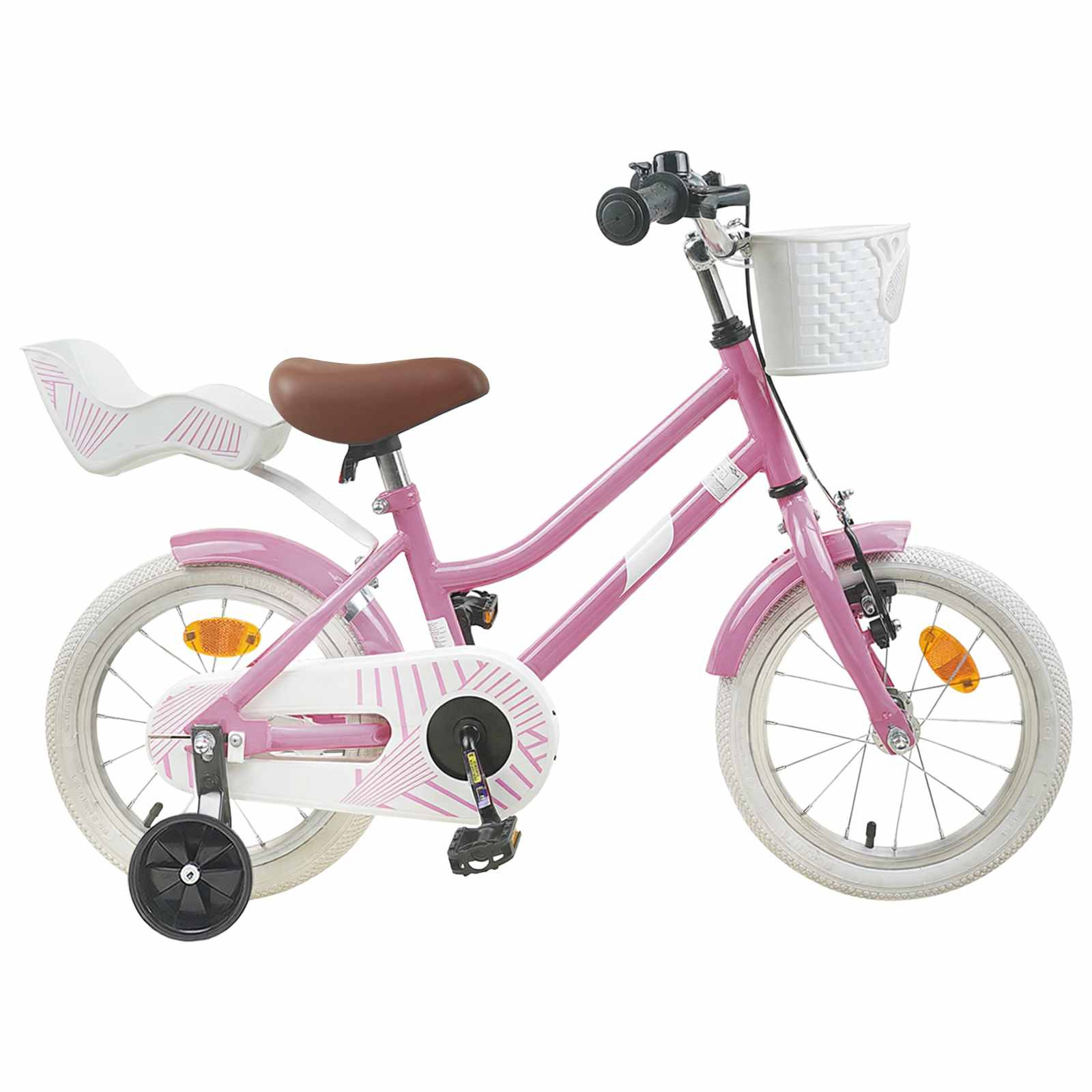 vidaXL Kinderfahrrad 16 Zoll für 4-6 Jahre alt Hellrosa
