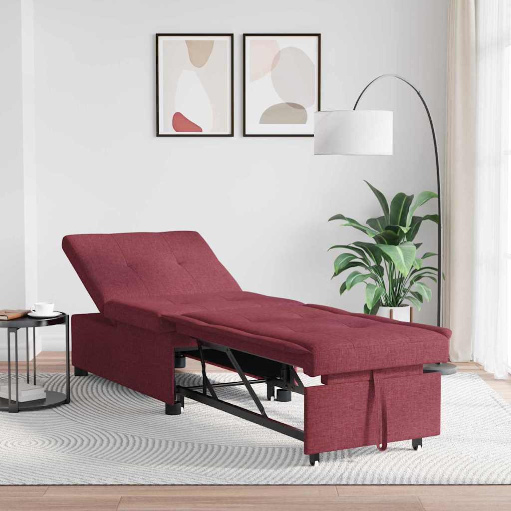 vidaXL Schlafsofa Ausziehbar Weinrot 194 x 50 x 82 cm Stoff
