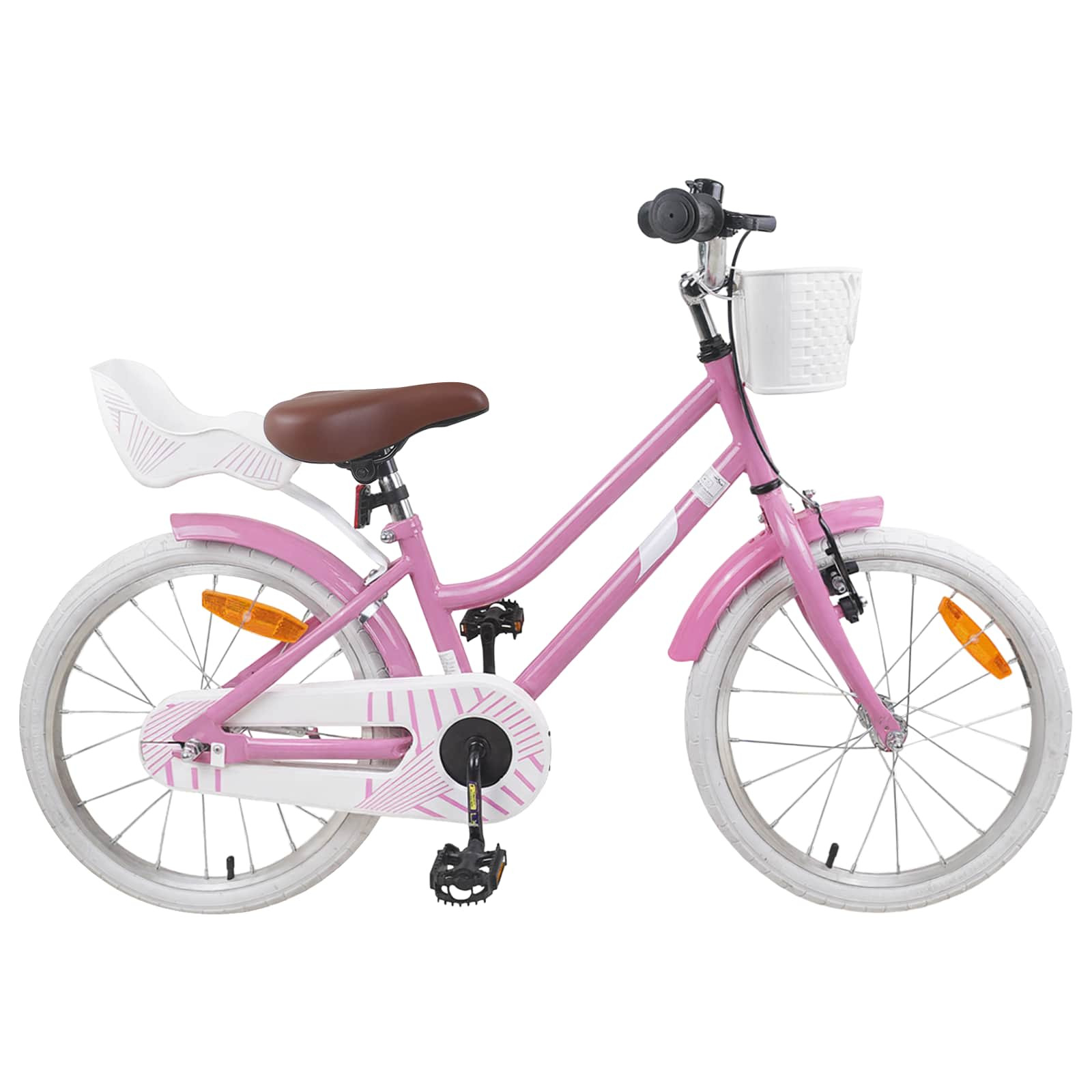 vidaXL Kinderfahrrad 18 Zoll für 5-7 Jahre alt Hellrosa