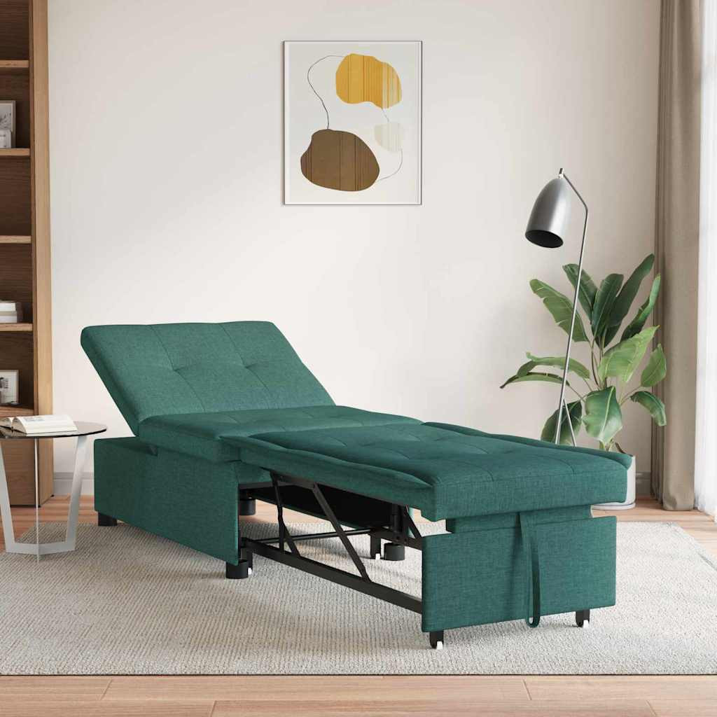 vidaXL Schlafsofa Ausziehbar Dunkelgrün 194 x 50 x 82 cm Stoff